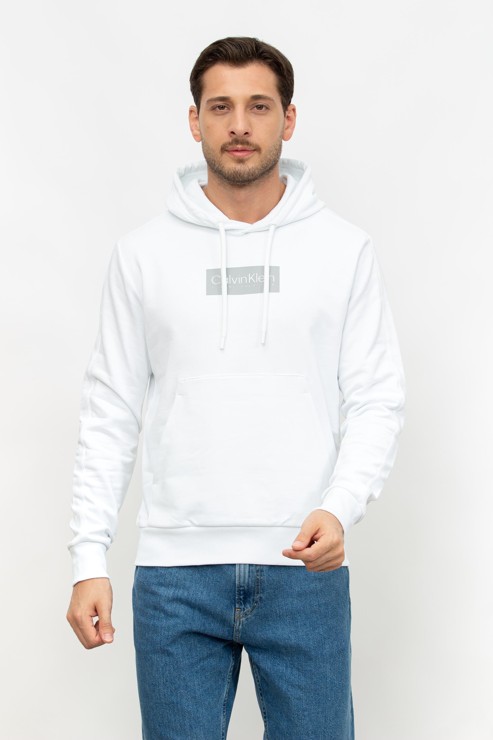 Calvin Klein Raised Rubber Logo Erkek Kapüşonlu Sweatshirt