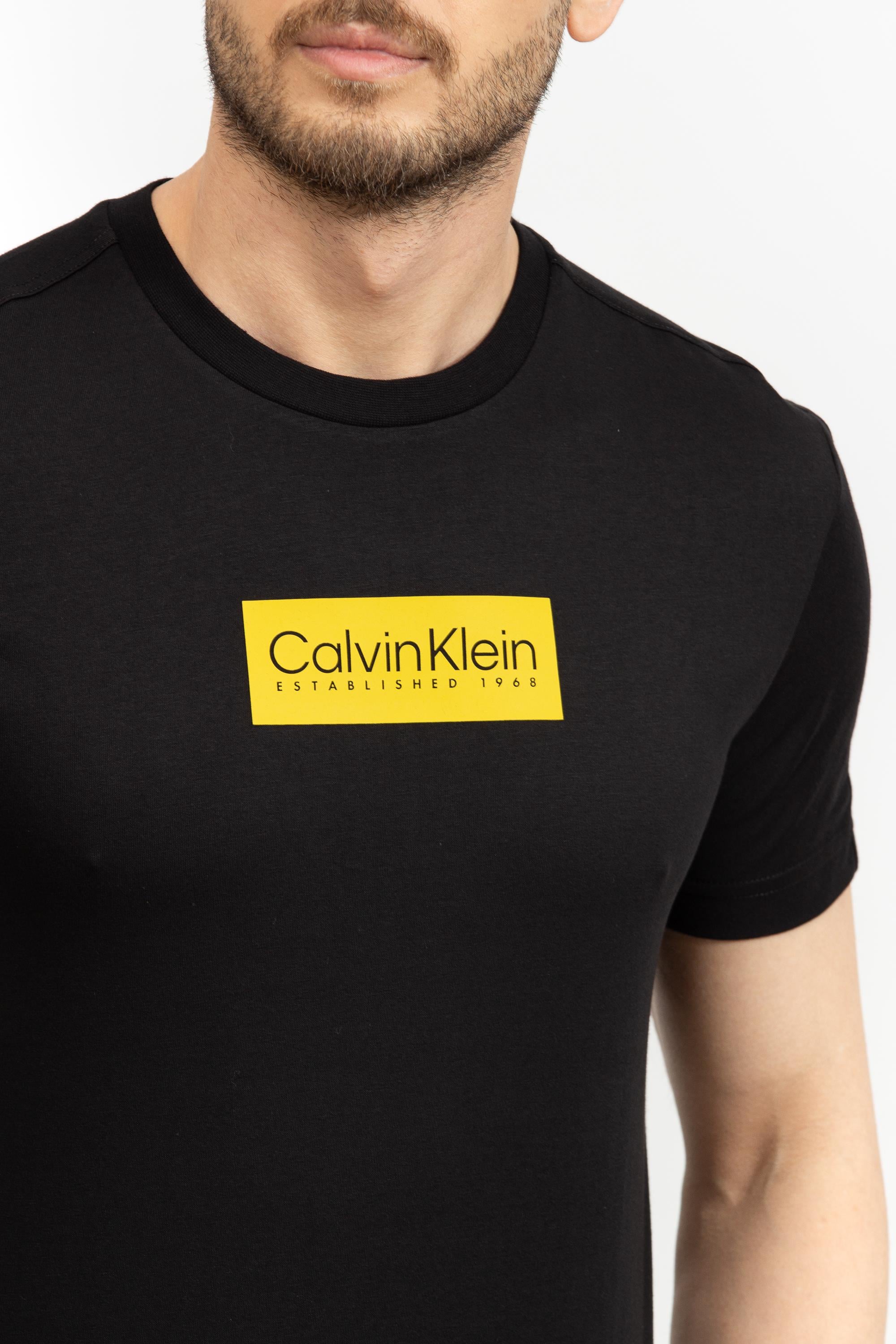 Calvin Klein Raised Rubber Logo Erkek Bisiklet Yaka T-Shirt