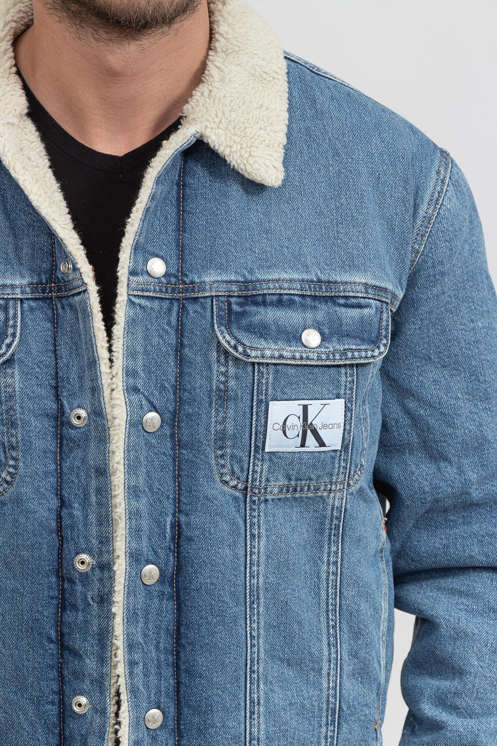 Calvin Klein Regular 90s Sherpa Erkek Jean Ceket