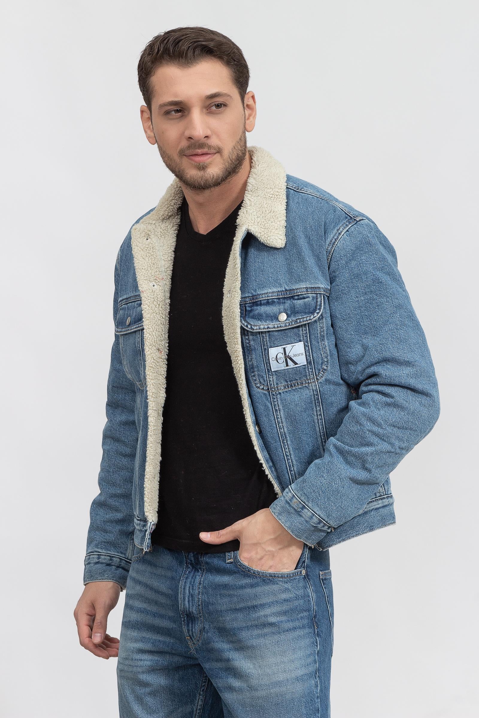 Calvin Klein Regular 90s Sherpa Erkek Jean Ceket