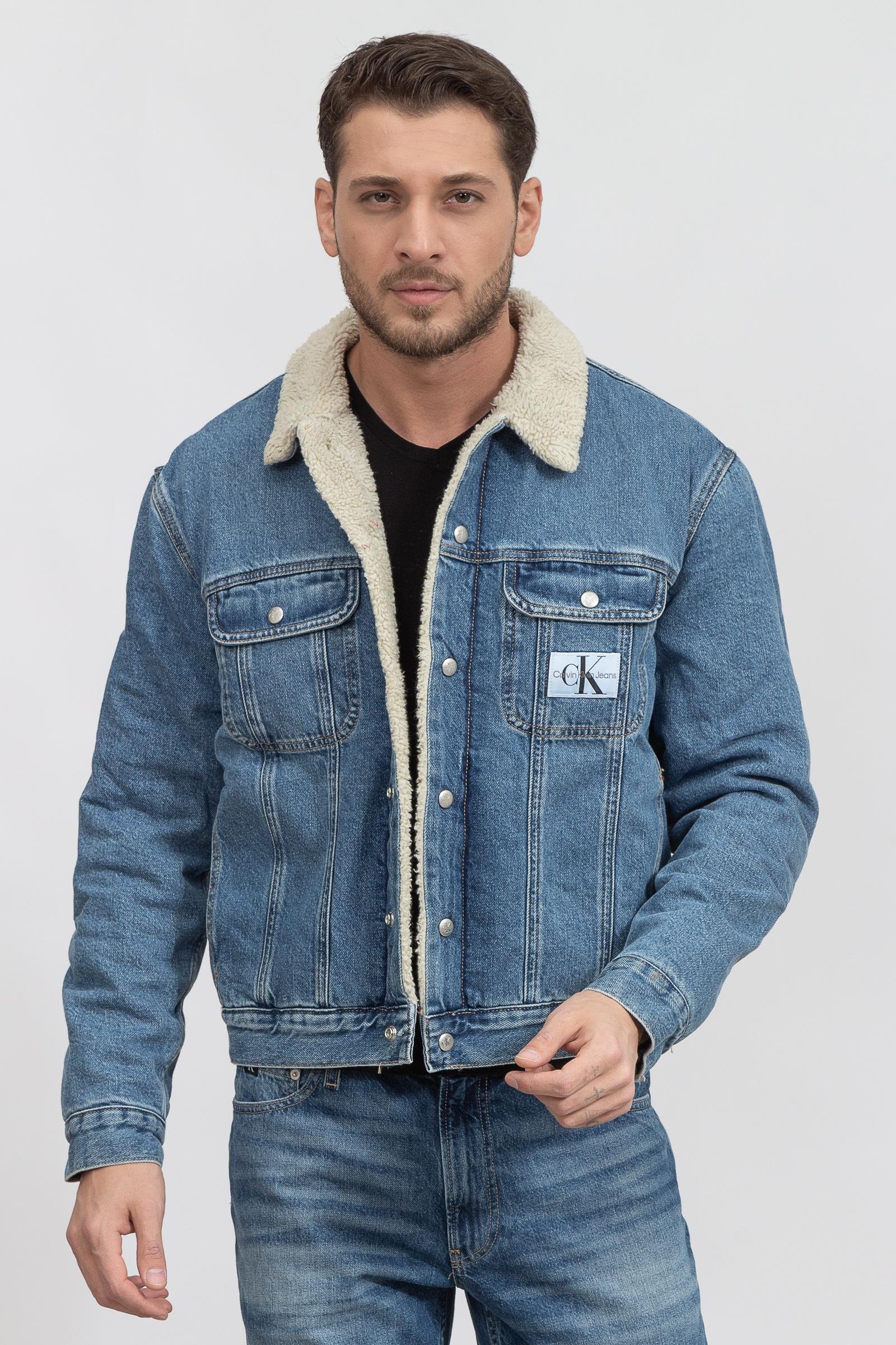 Calvin Klein Regular 90s Sherpa Erkek Jean Ceket
