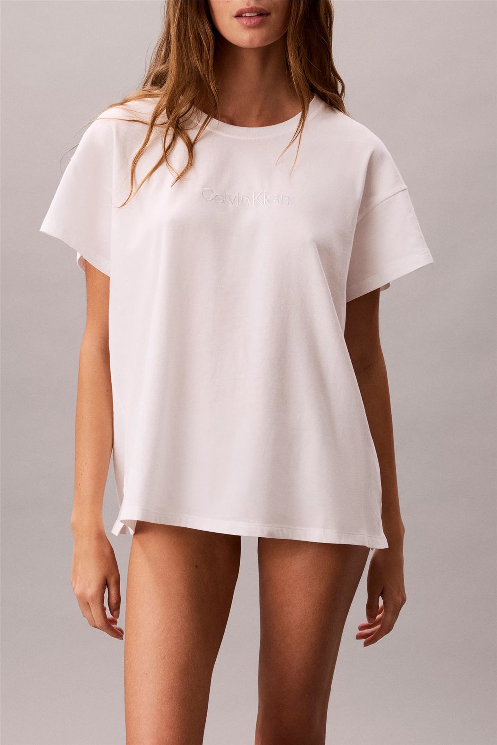Calvin Klein Relaxed Tee Kadın Pijama Üstü Beyaz