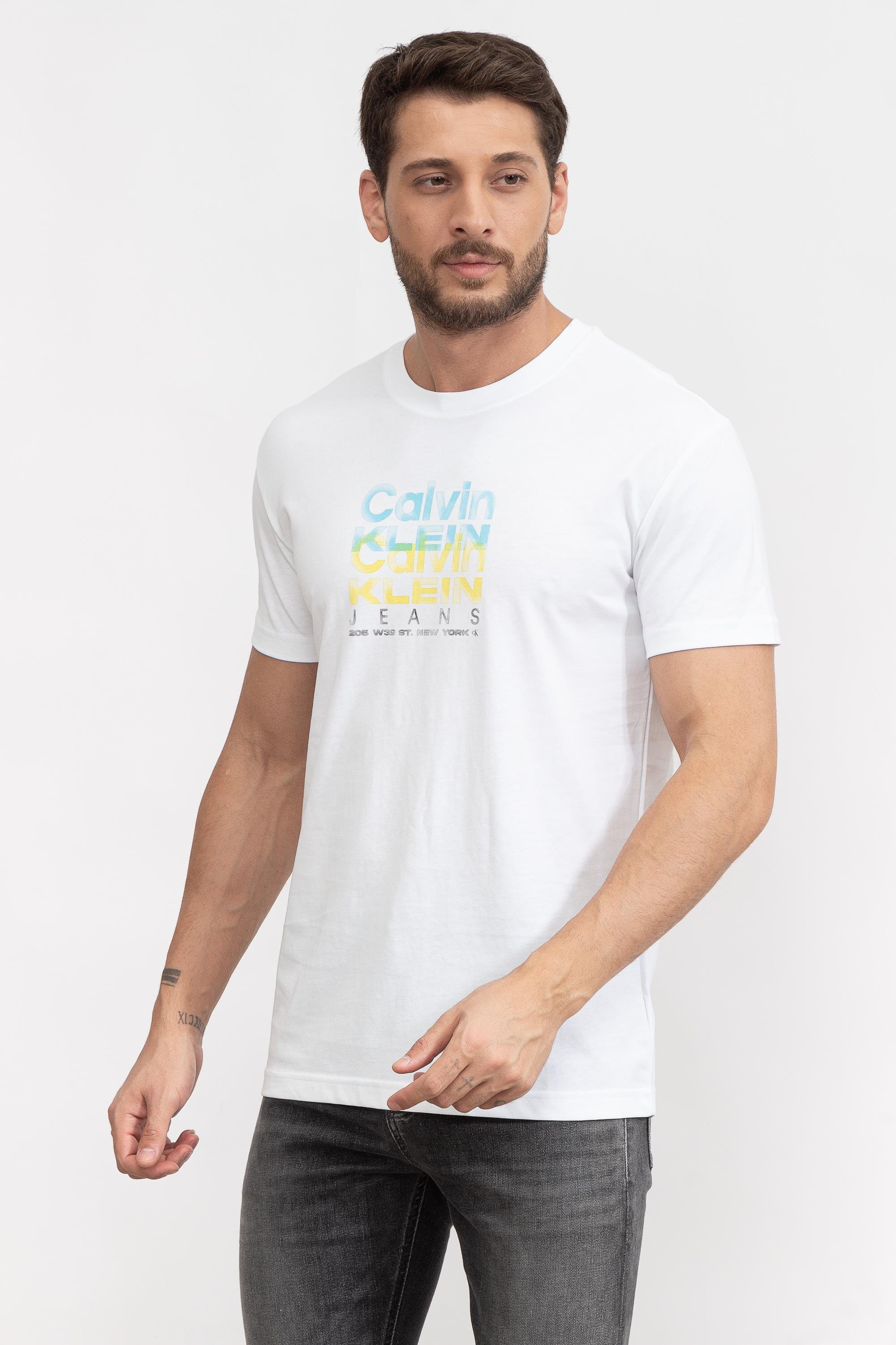 Calvin Klein Repeat Logo Erkek Bisiklet Yaka T-Shirt