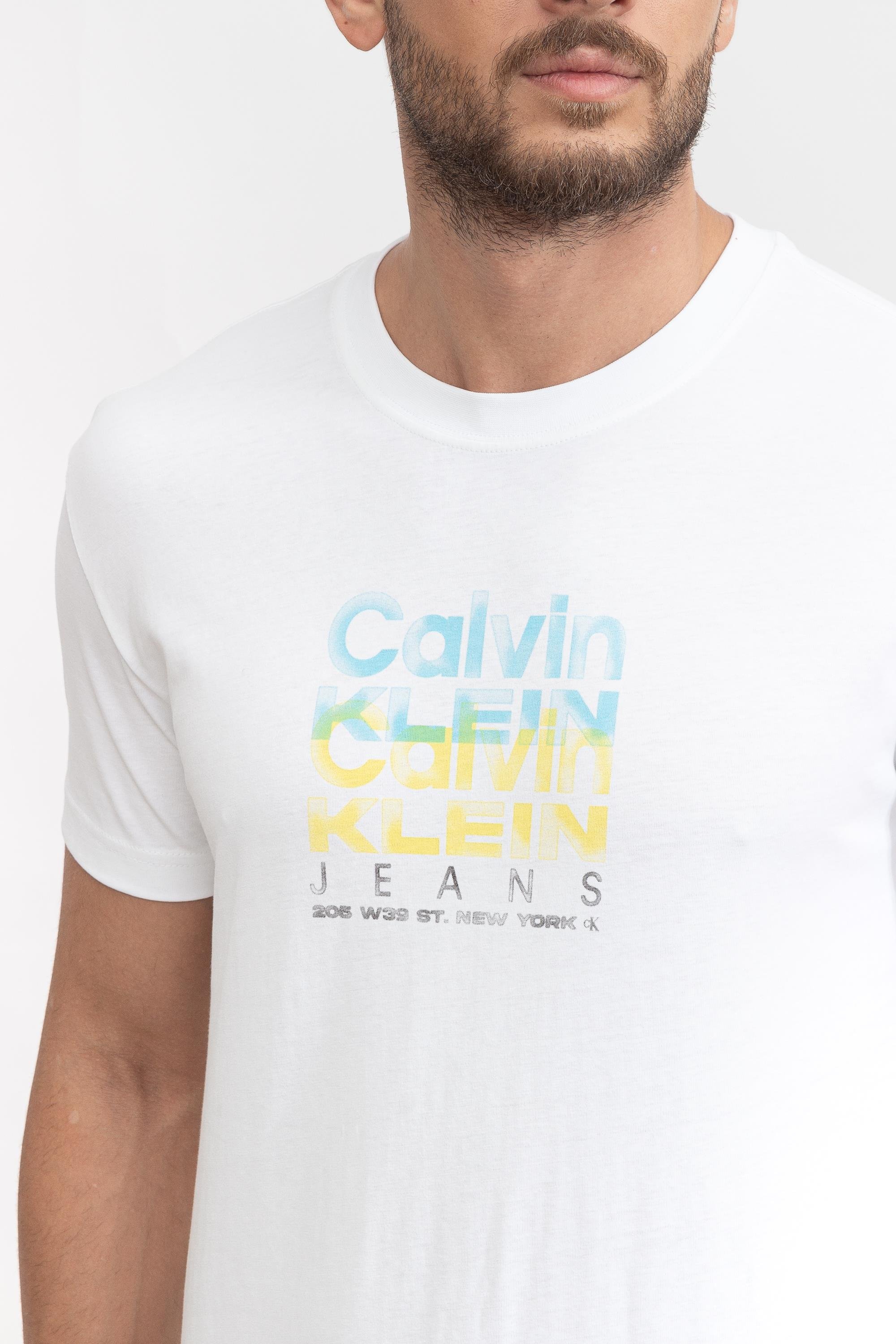 Calvin Klein Repeat Logo Erkek Bisiklet Yaka T-Shirt
