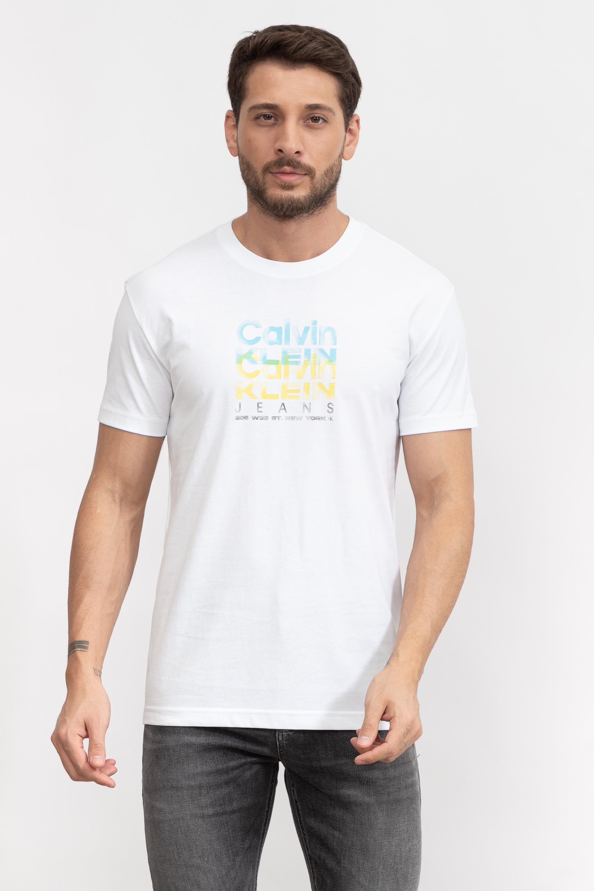 Calvin Klein Repeat Logo Erkek Bisiklet Yaka T-Shirt