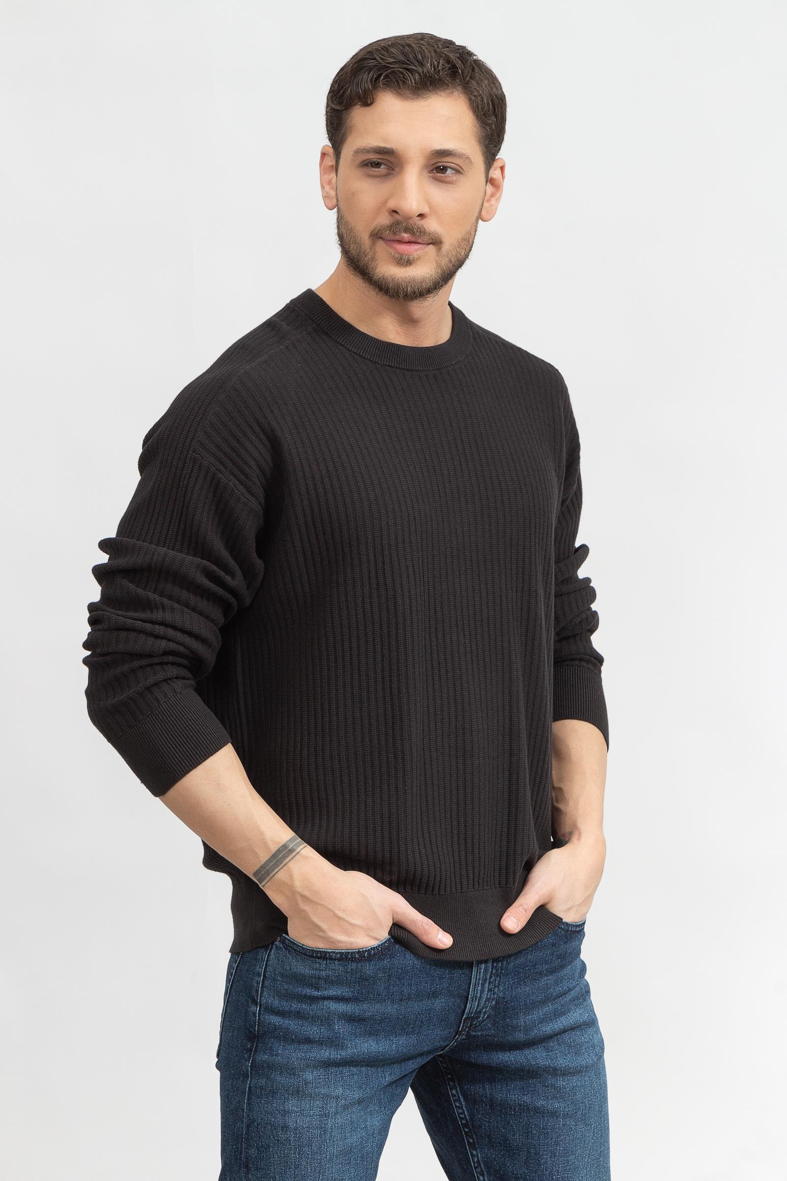 Calvin Klein Reversed Ottoman Texture Sweater Erkek Triko