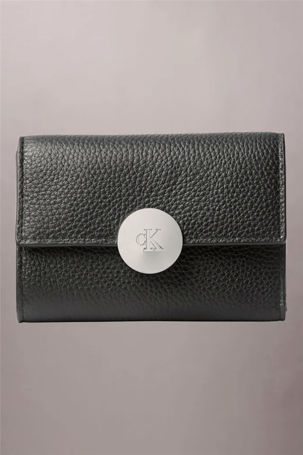 Calvin Klein Round Hw Pebble Trifold Kadın Cüzdan Siyah