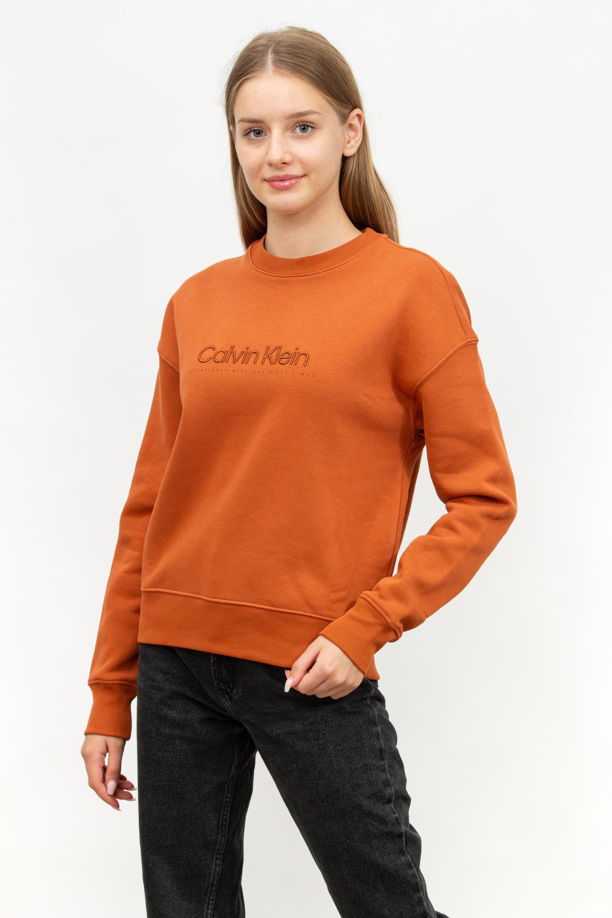 Calvin Klein Satin Embroidery Kadın Bisiklet Yaka Sweatshirt