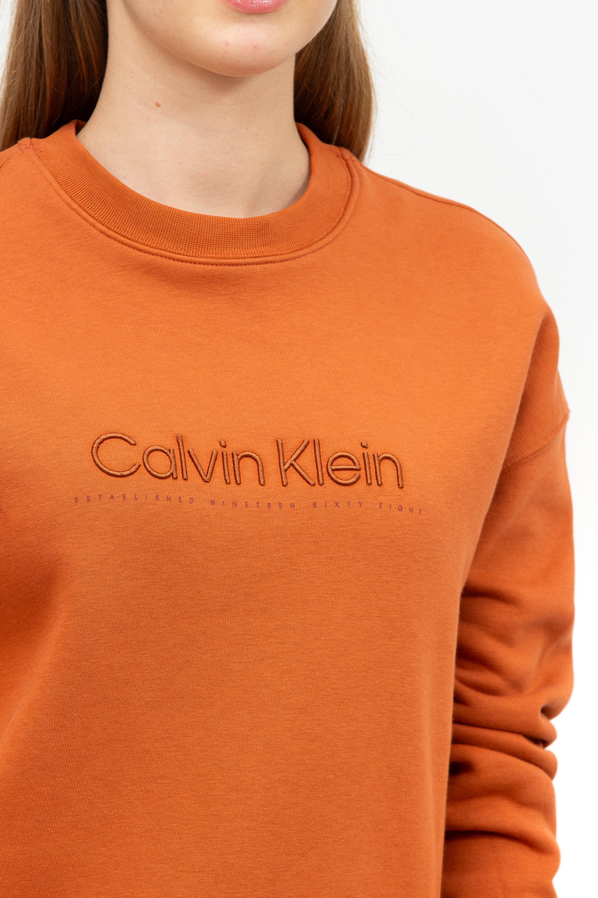 Calvin Klein Satin Embroidery Kadın Bisiklet Yaka Sweatshirt