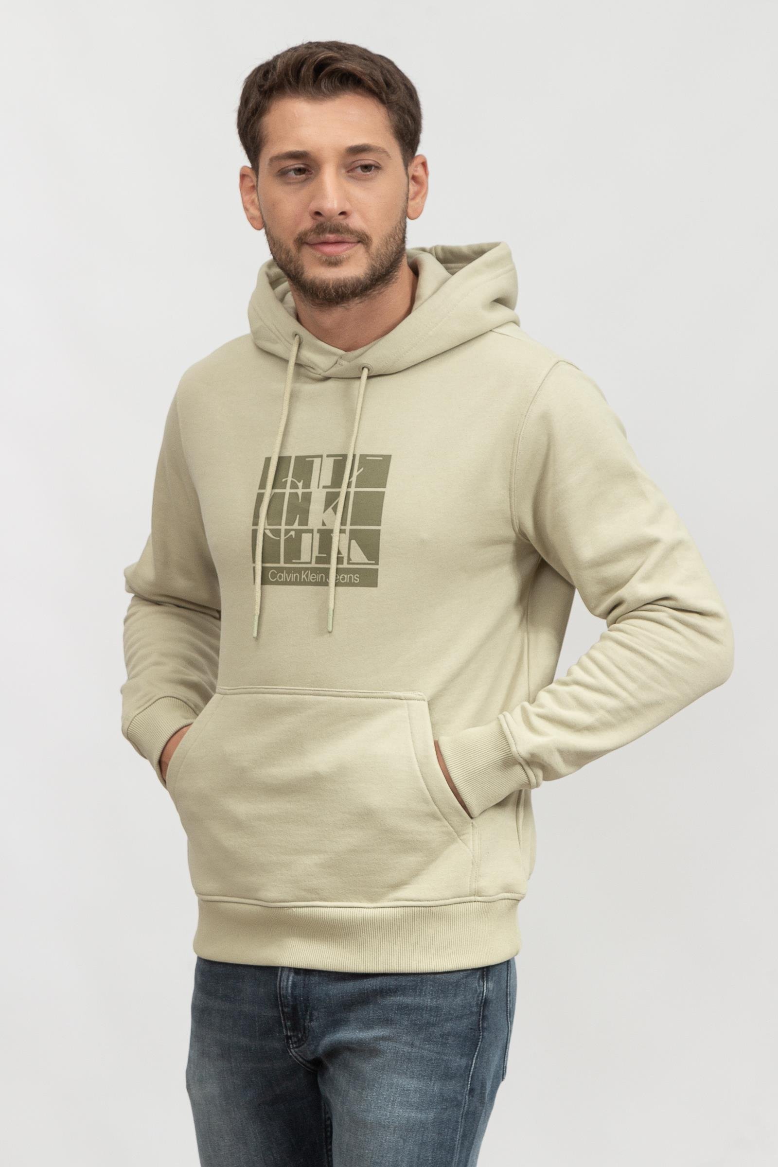 Calvin Klein Scattered Urban Graphic Hoodie Erkek Kapüşonlu Sweatshirt