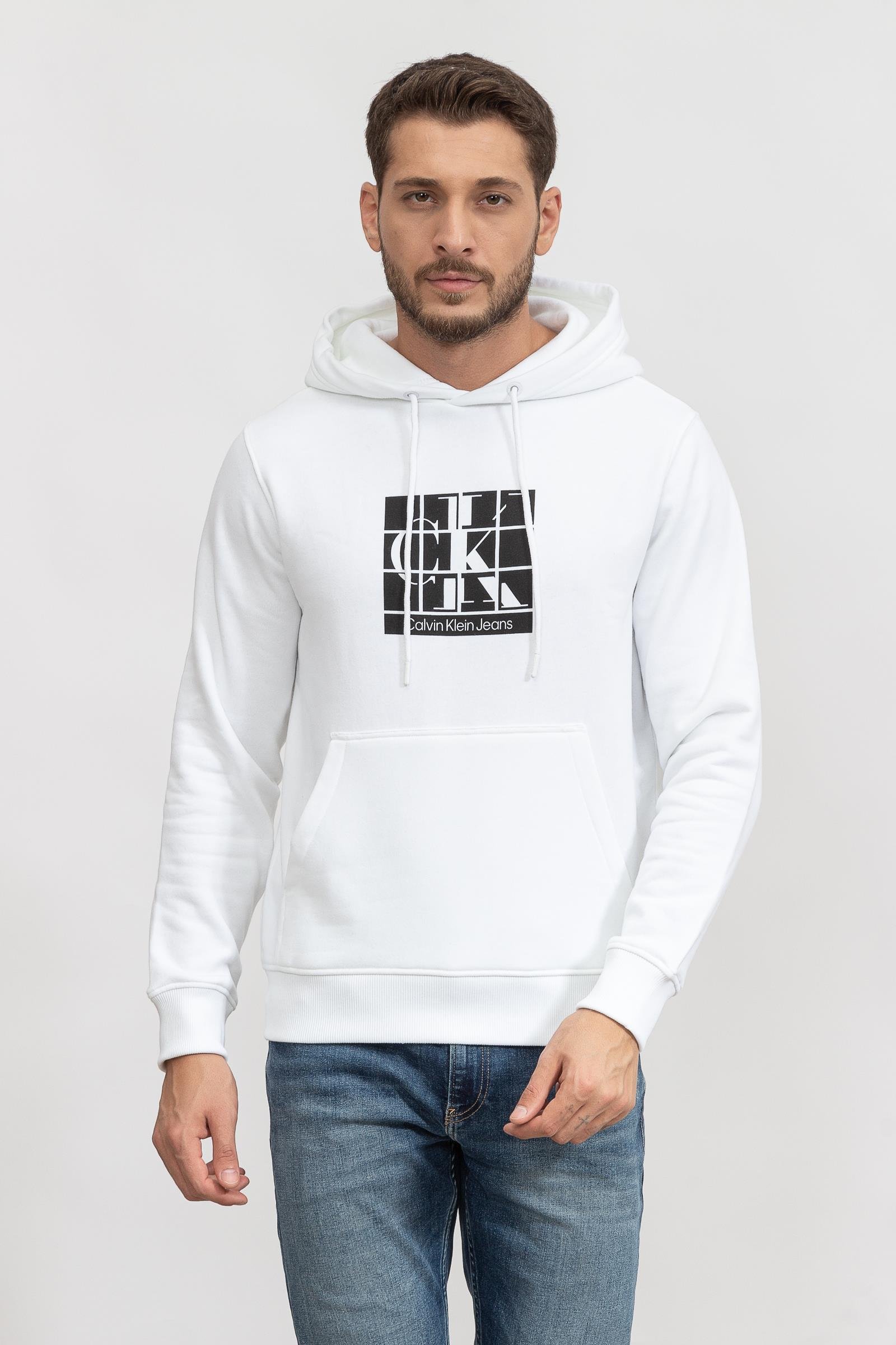 Calvin Klein Scattered Urban Graphic Hoodie Erkek Kapüşonlu Sweatshirt