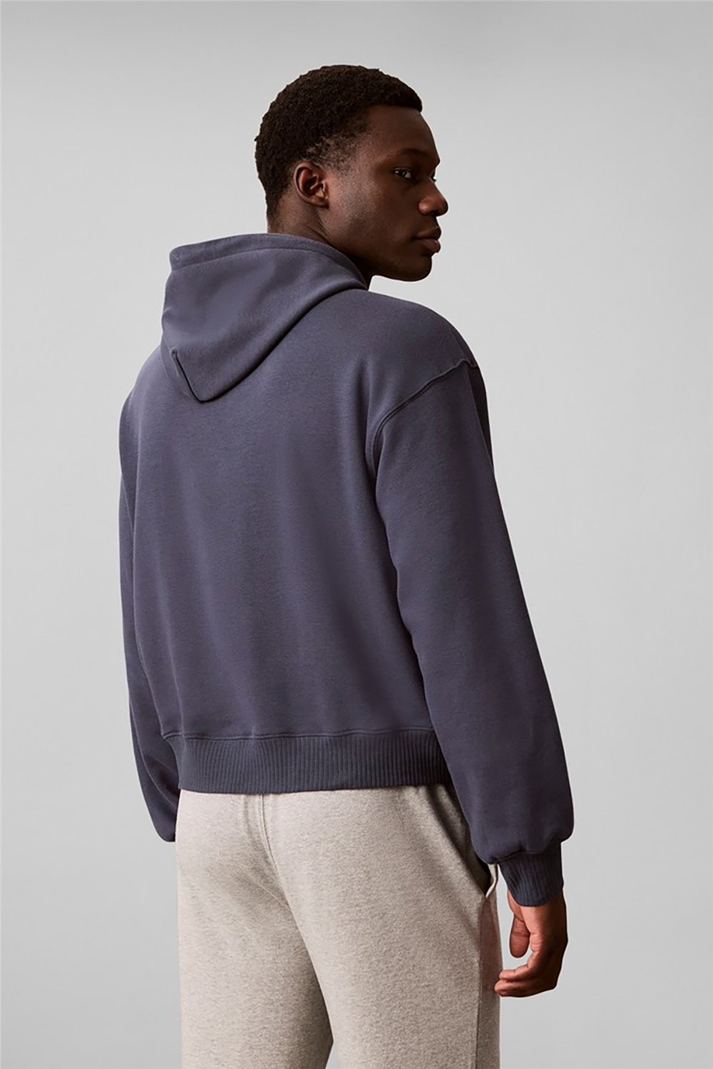 Calvin Klein Script L/S Hoodie Erkek Pijama Üstü Mavi
