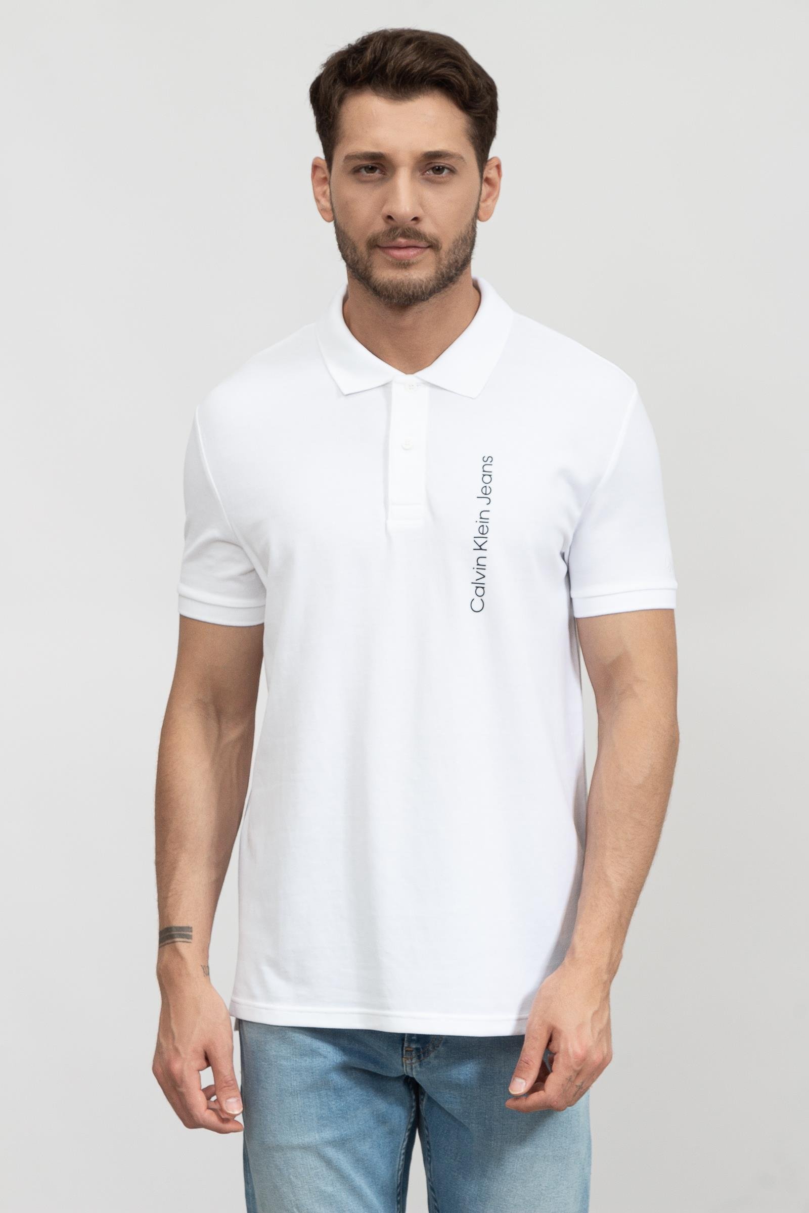 Calvin Klein Seasonal institutional Polo Erkek Polo Yaka T-Shirt