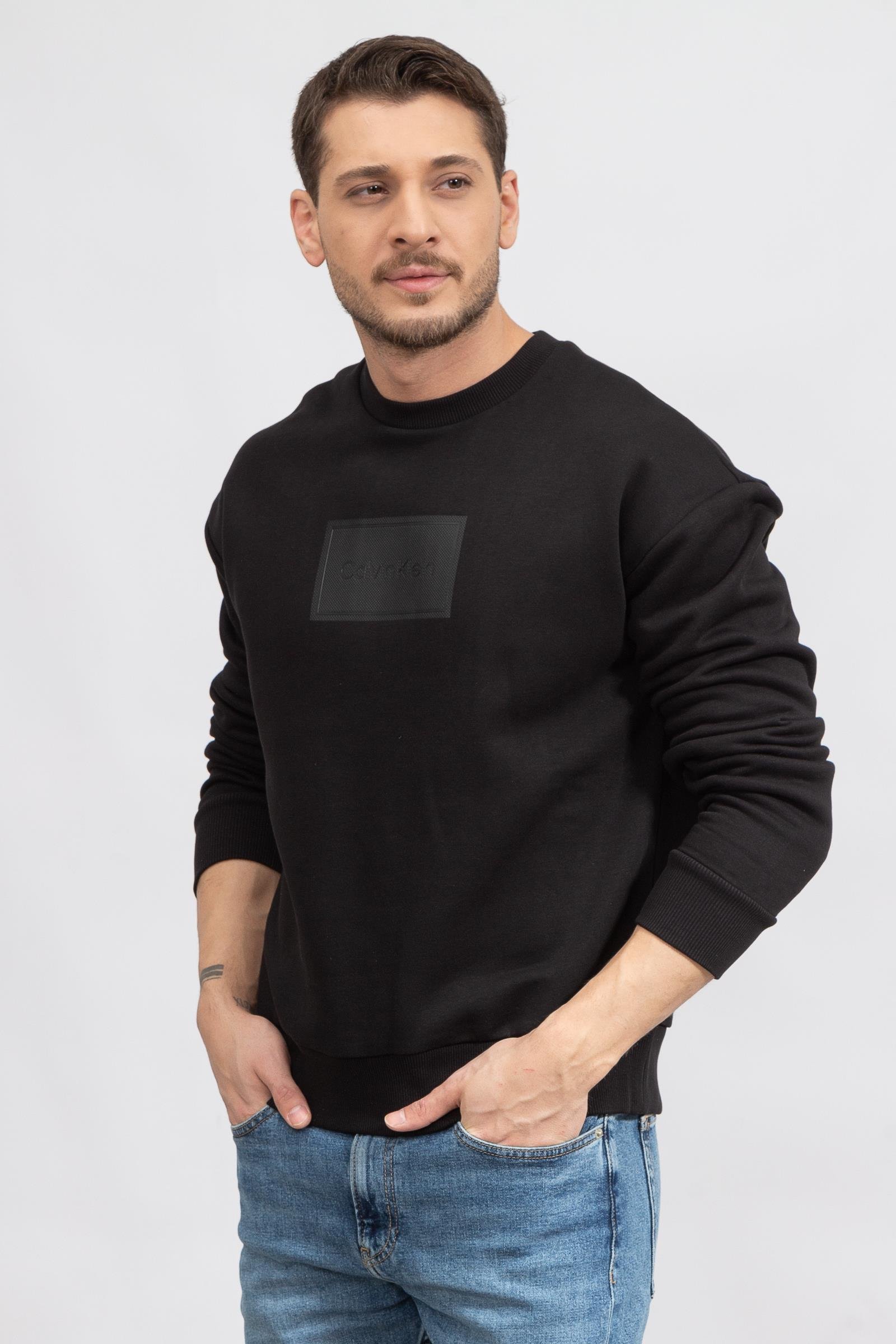 Calvin Klein Seasonal Logo D2 Erkek Bisiklet Yaka Sweatshirt