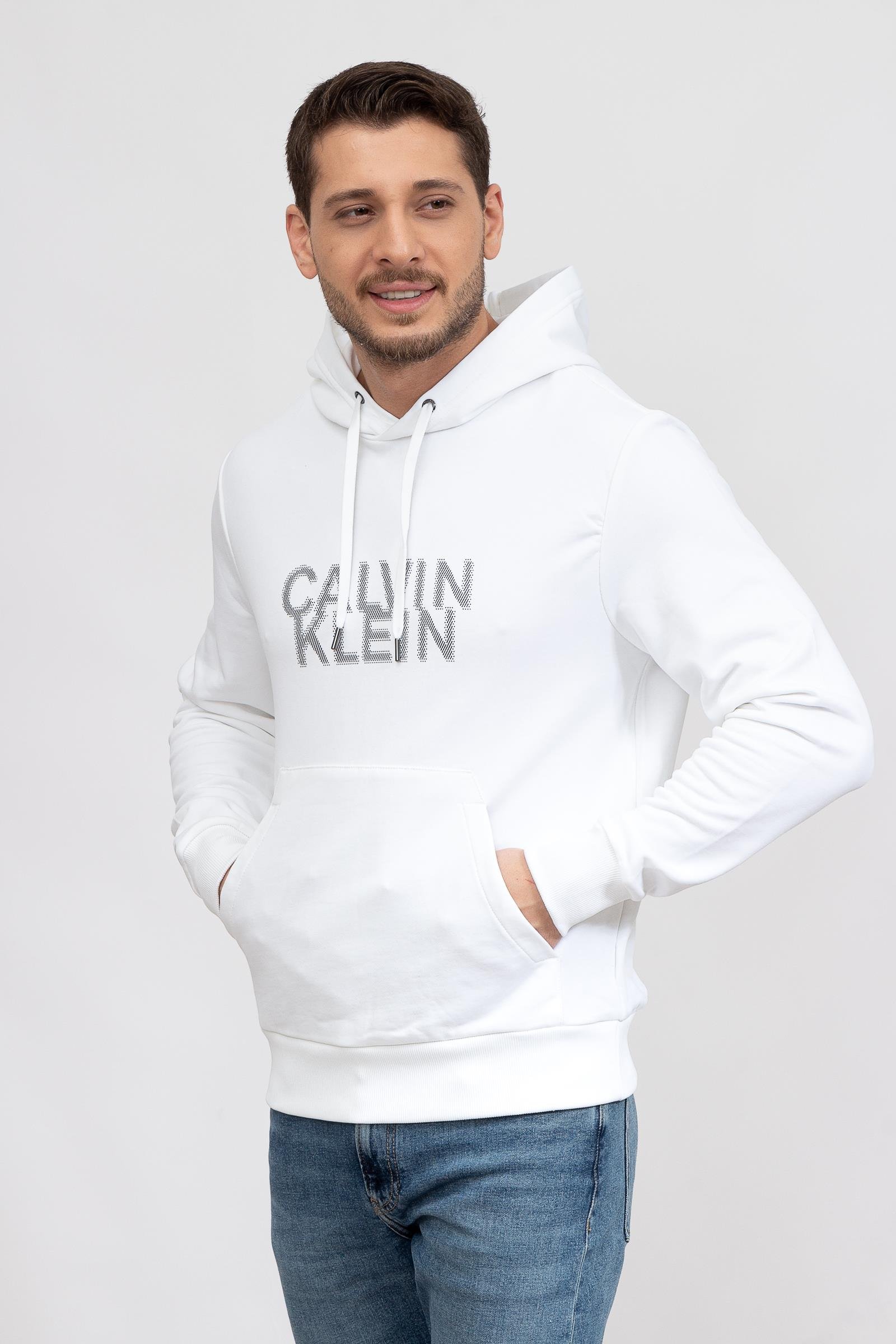 Calvin Klein Seasonal Logo Erkek Kapüşonlu Sweatshirt