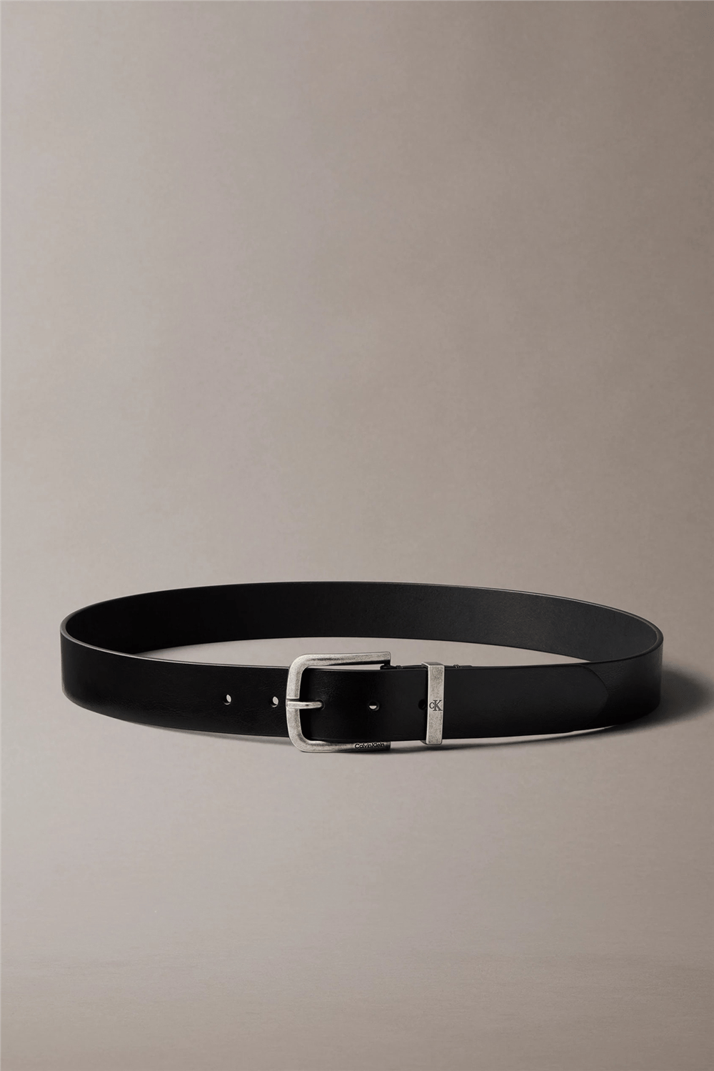 Calvin Klein Seasonal Logo Tumbled 35Mm Fixed Erkek Kemer Siyah