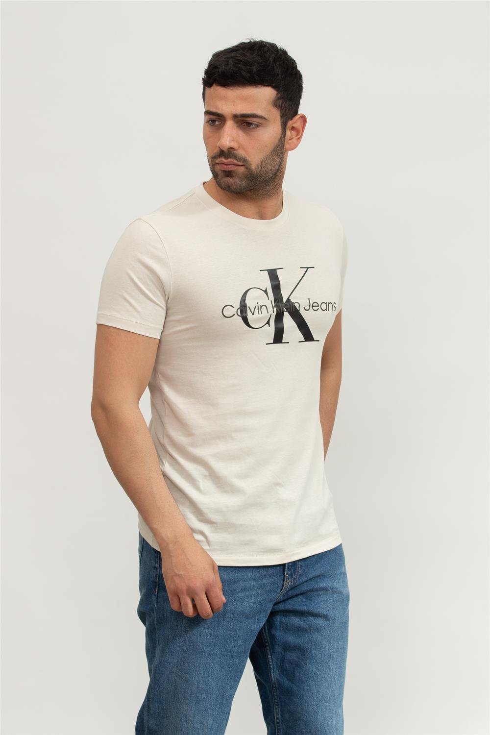 Calvin Klein Seasonal Monologo Erkek Bisiklet Yaka T-Shirt