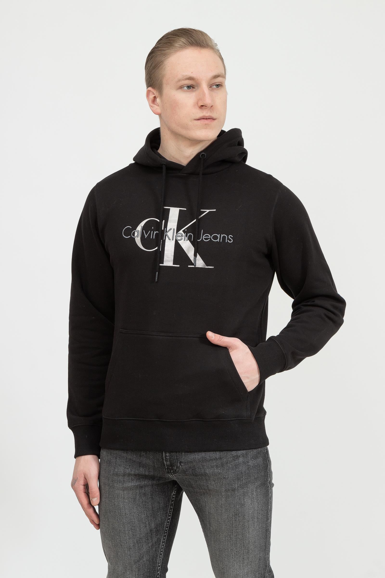 Calvin Klein Seasonal Monologo Regular Hoodie Erkek Kapüşonlu Sweatshirt