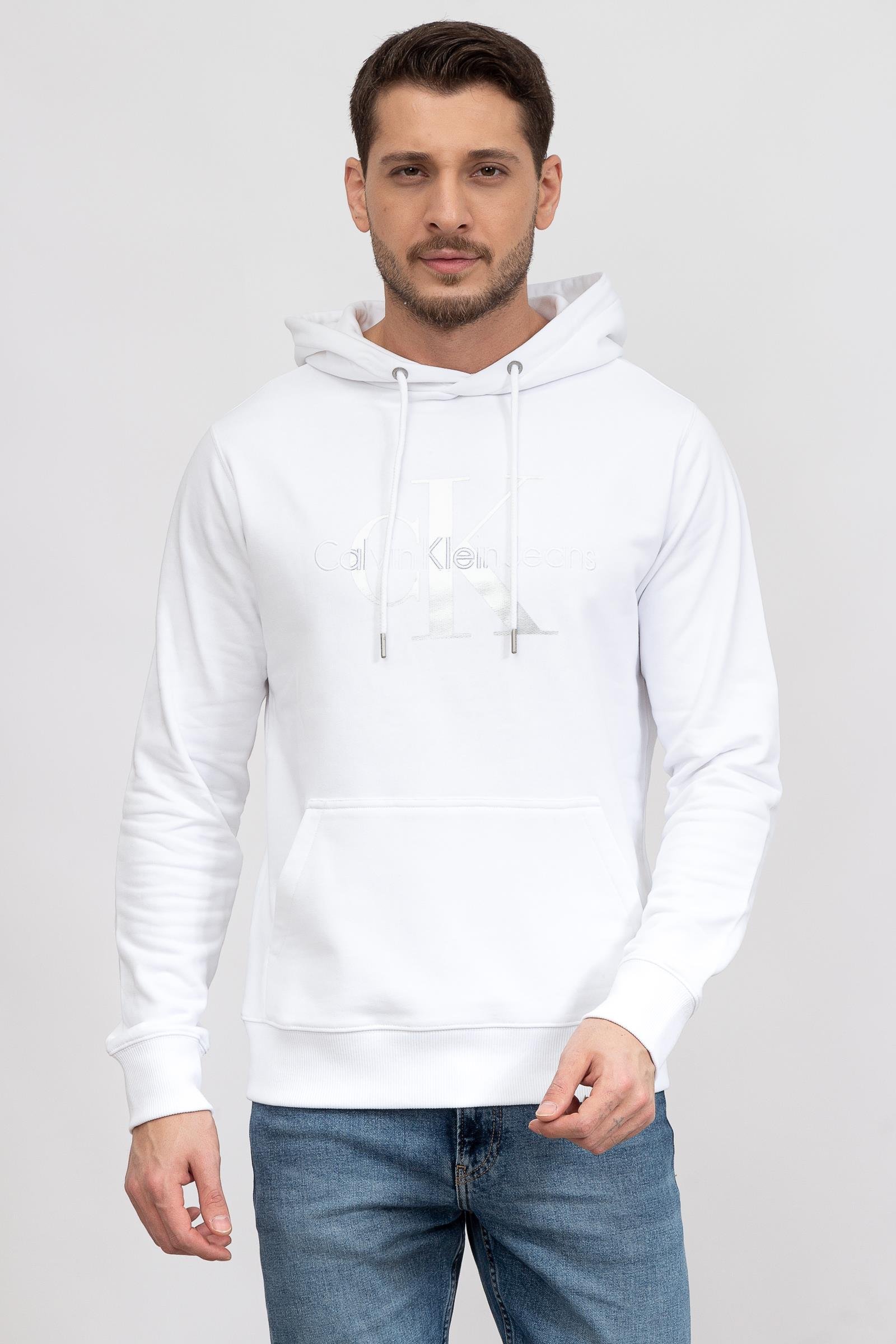 Calvin Klein Seasonal Monologo Regular Hoodie Erkek Kapüşonlu Sweatshirt