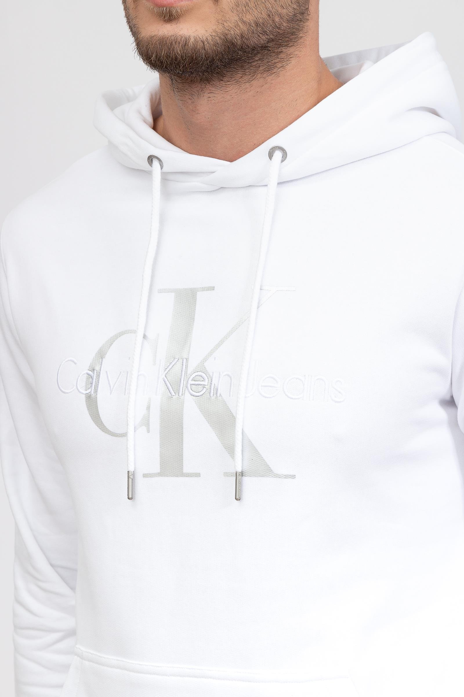Calvin Klein Seasonal Monologo Regular Hoodie Erkek Kapüşonlu Sweatshirt