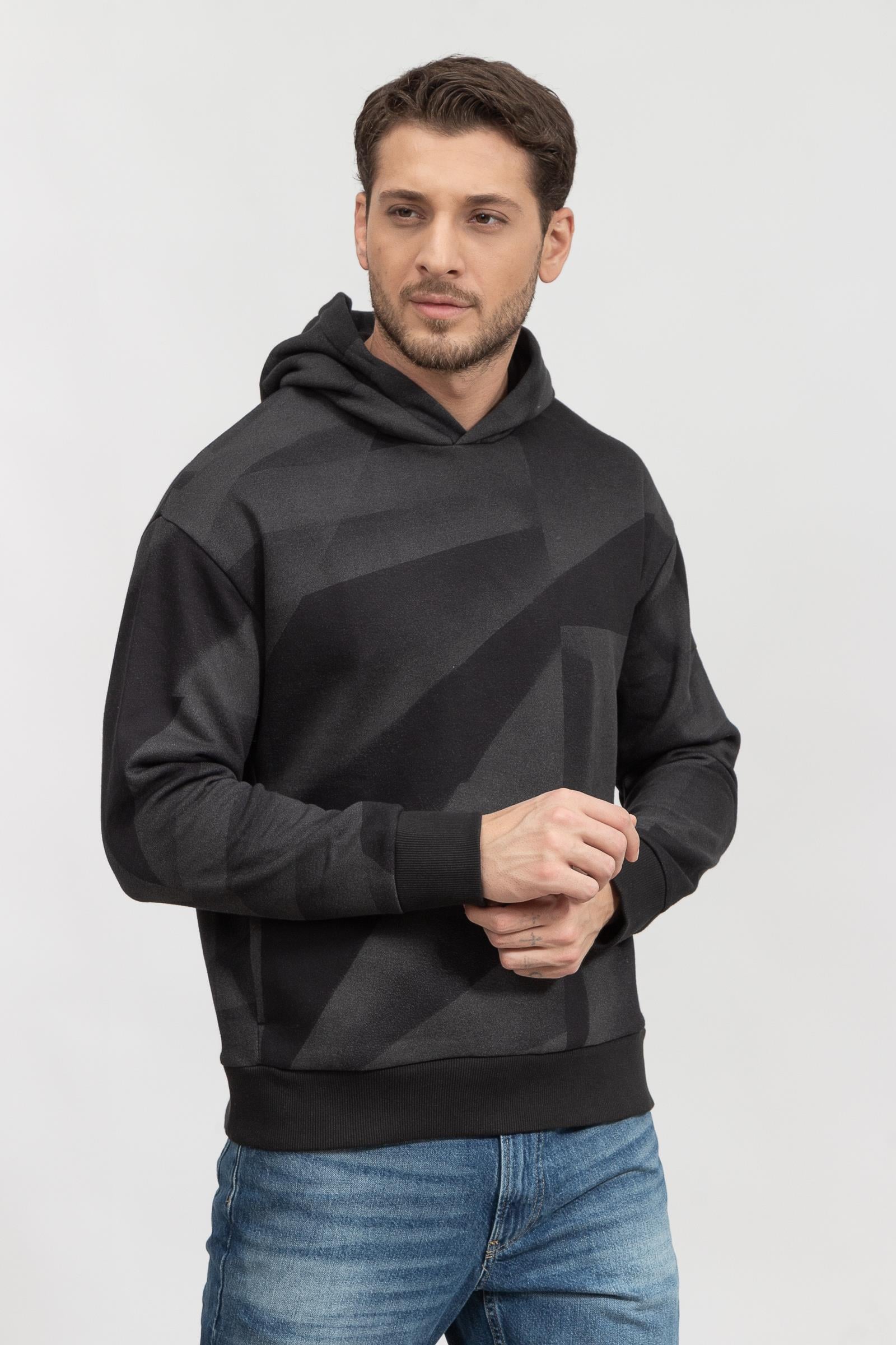 Calvin Klein Shadow Print D1 Erkek Kapüşonlu Sweatshirt