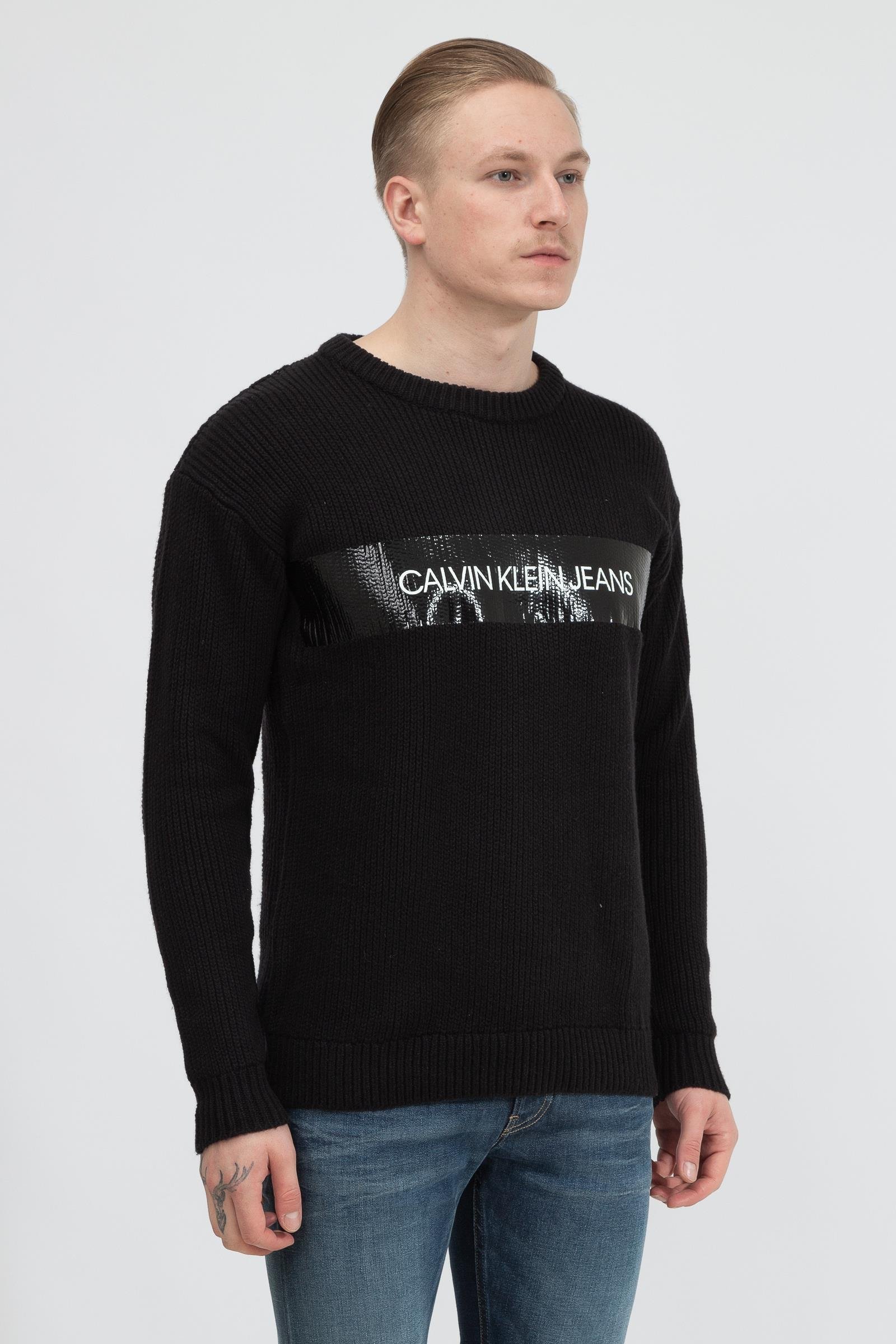 Calvin Klein Shine Logo Sweater Erkek Triko