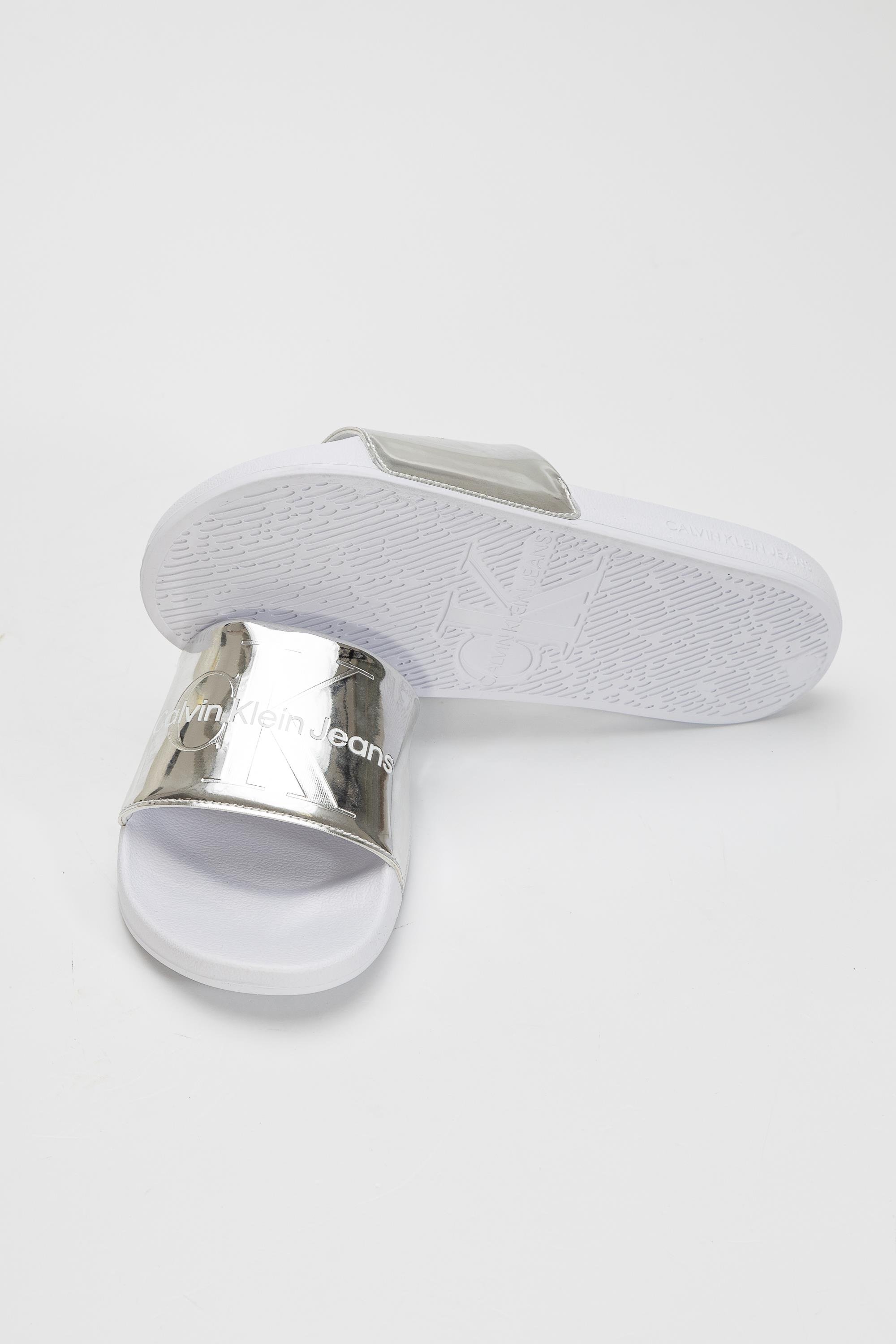 Calvin Klein Slide Metallic Monologo Kadın Terlik