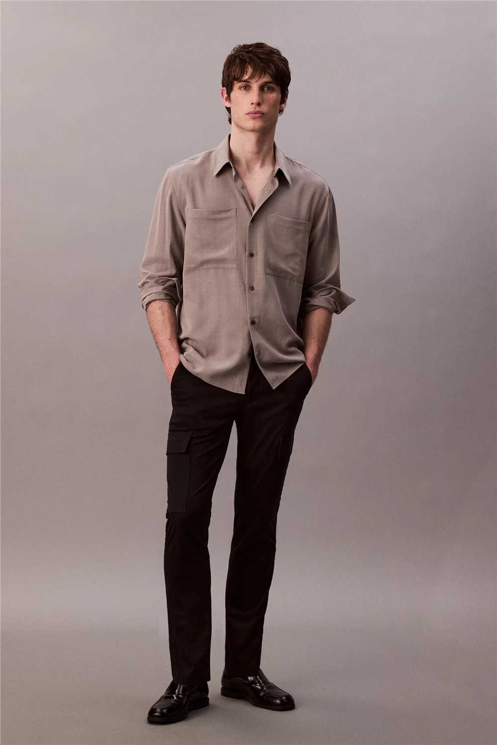 Calvin Klein Slim Cotton Stretch Cargo Erkek Kargo Pantolon Siyah