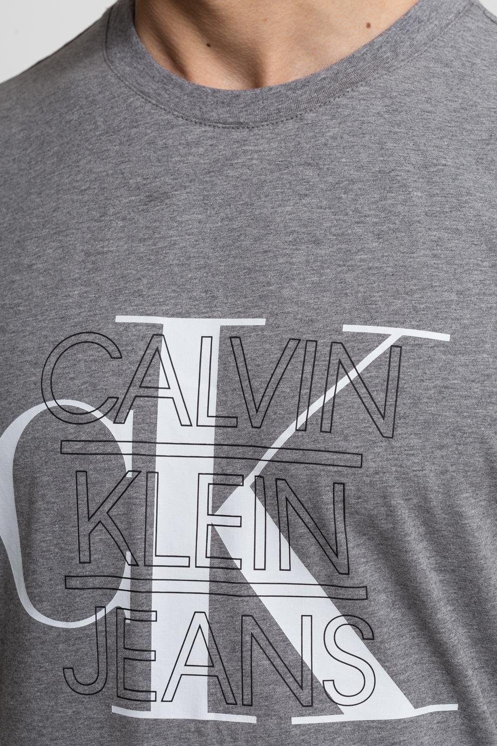 Calvin Klein Slim Fit Grafik Logo Baskılı Erkek Kısa Kollu T-Shirt