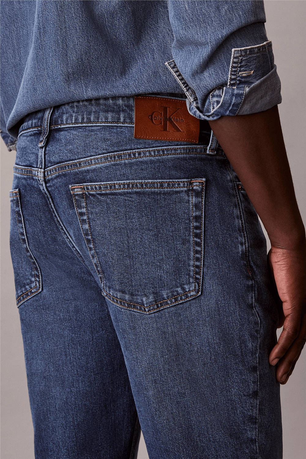 Calvin Klein Slim Hampton Jean Erkek Jean Pantolon Mavi