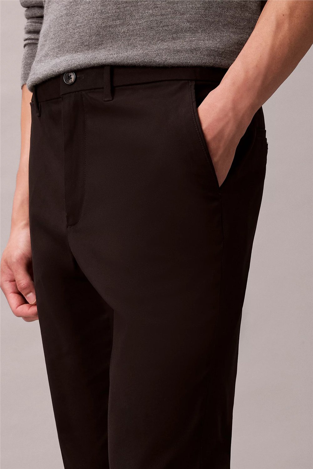 Calvin Klein Slim Sateen Trouser Erkek Chino Pantolon Siyah