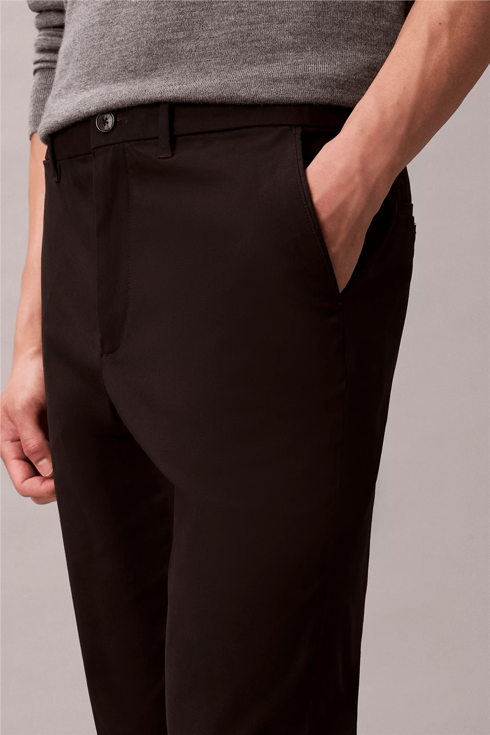 Calvin Klein Slim Sateen Trouser Erkek Chino Pantolon Siyah