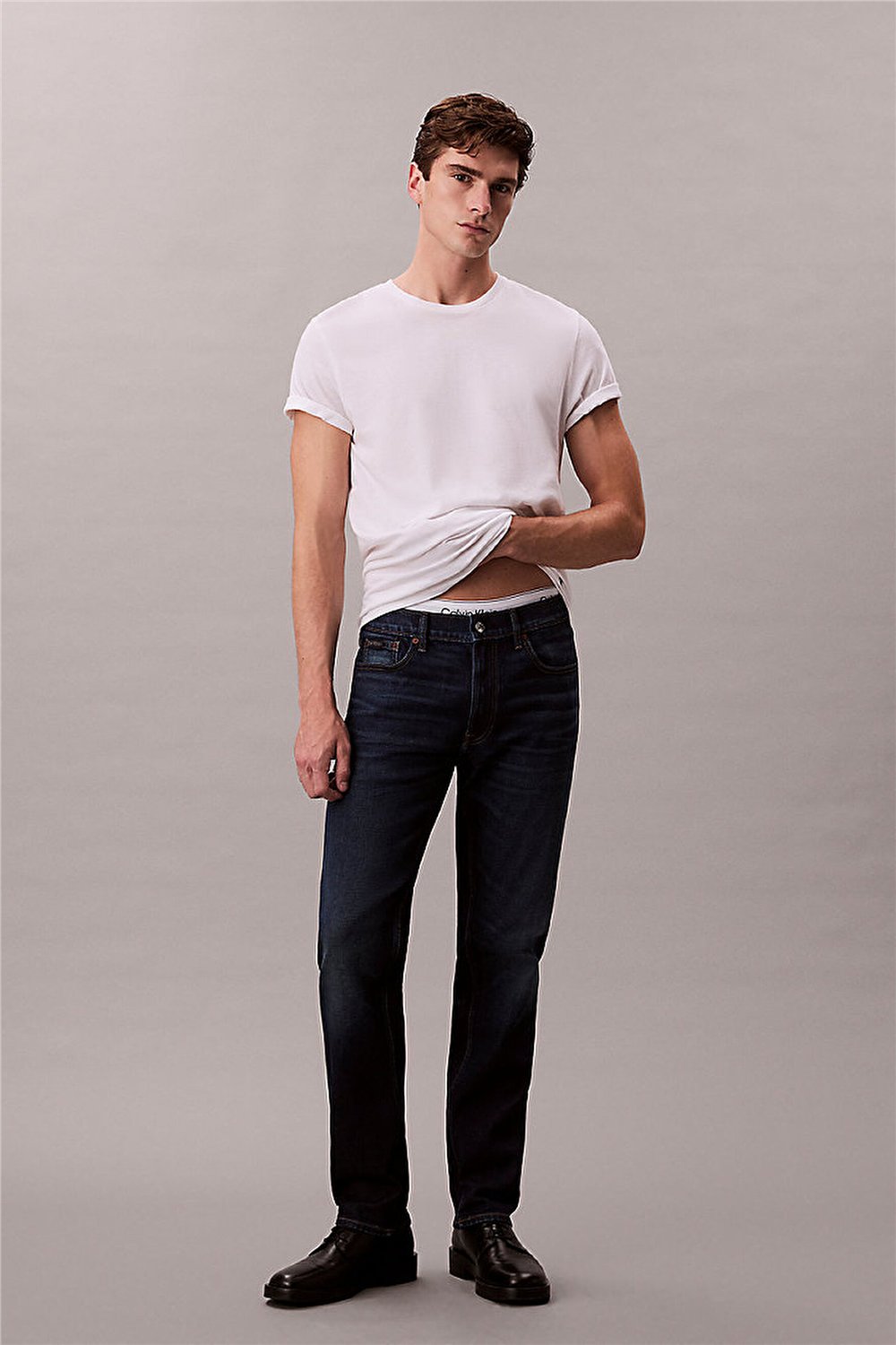 Calvin Klein Slim Straight Dark Casper Jean Erkek Jean Pantolon Mavi