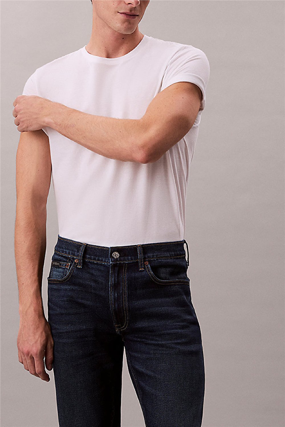Calvin Klein Slim Straight Dark Casper Jean Erkek Jean Pantolon Mavi