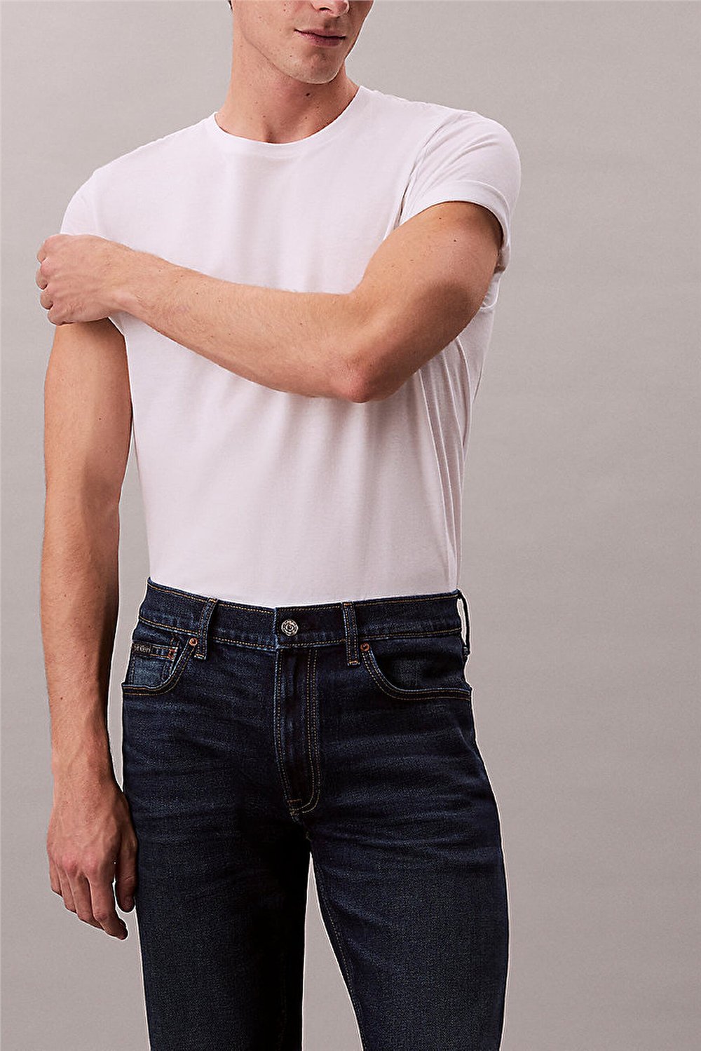 Calvin Klein Slim Straight Dark Casper Jean Erkek Jean Pantolon Mavi