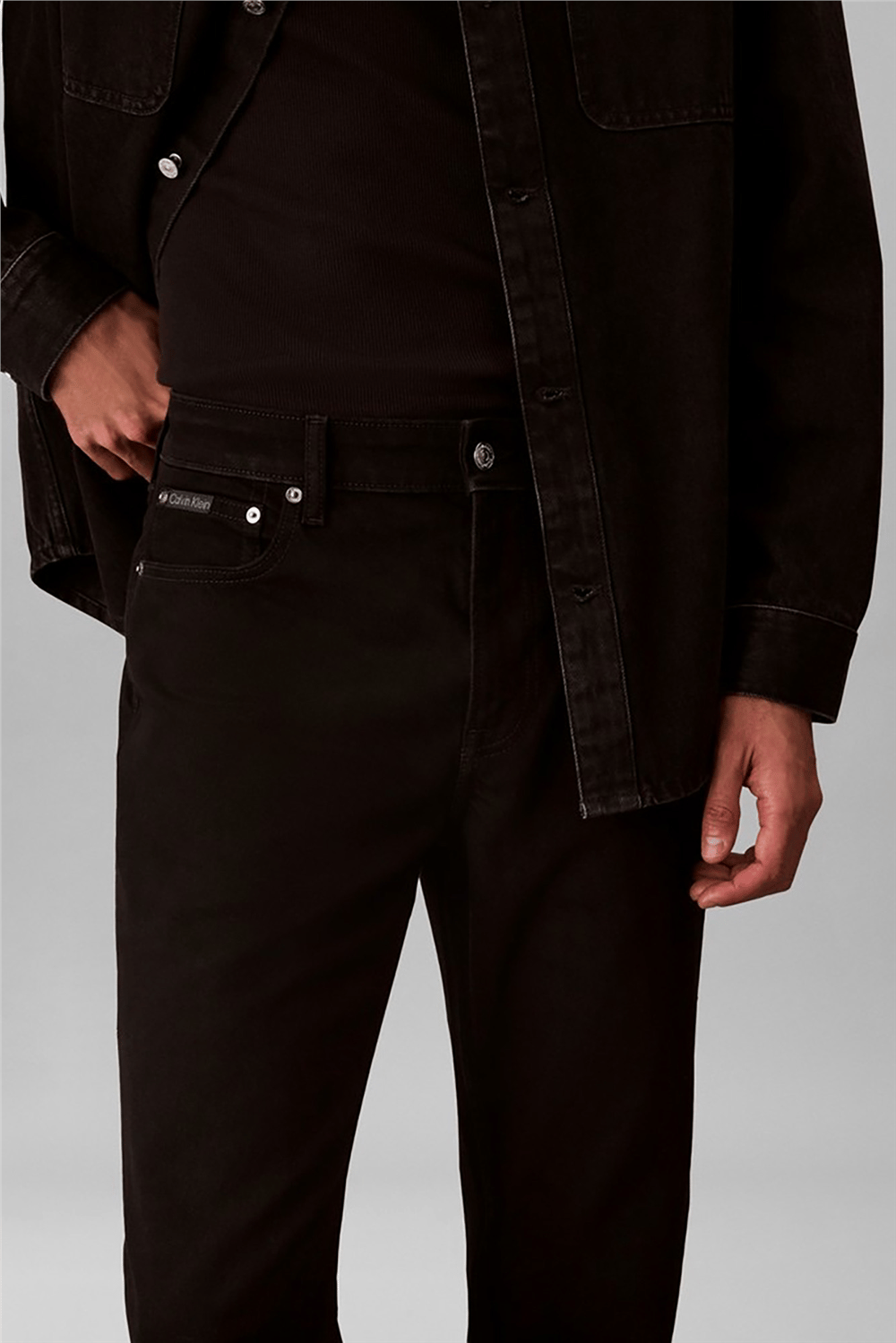 Calvin Klein Slim Taper Ck Classic Black Jean Erkek Jean Pantolon Siyah