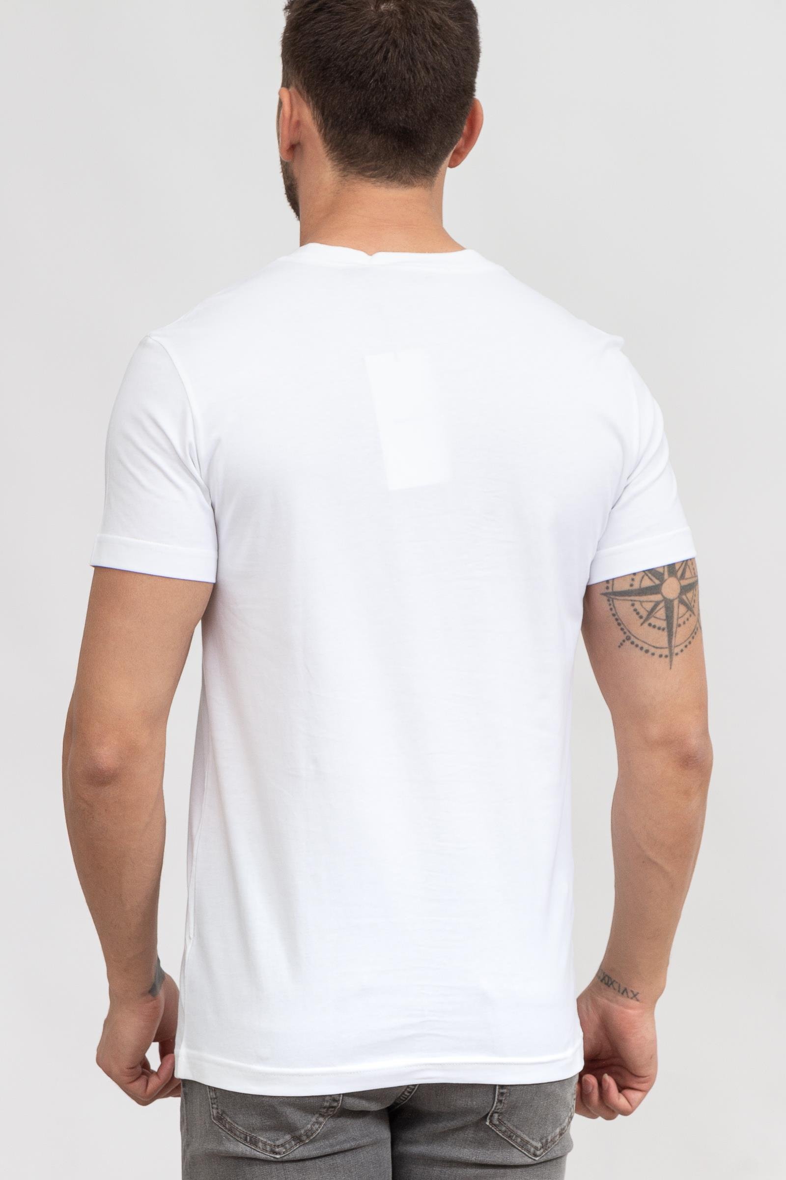 Calvin Klein Small Disrupted Lacquer Logo Erkek Bisiklet Yaka T-Shirt