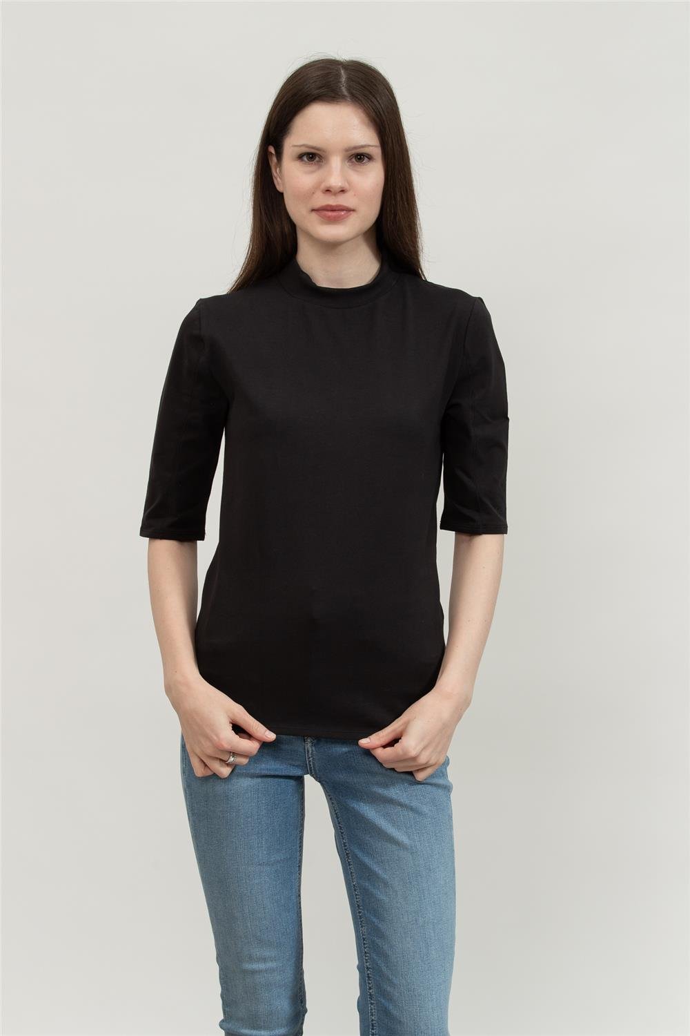 Calvin Klein Smooth Cotton Stretch Mock Top Kadın Kapüşonlu Sweatshirt