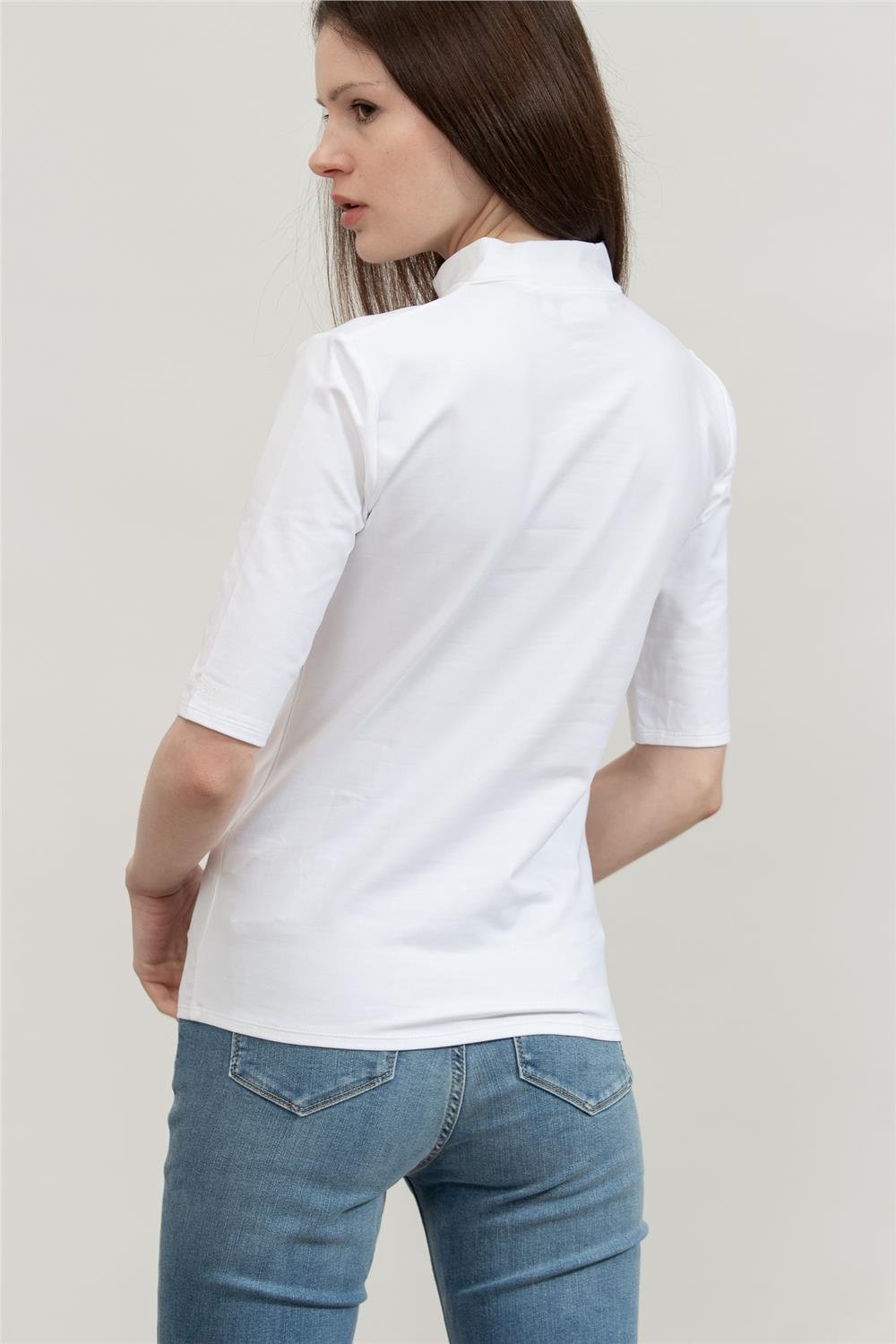 Calvin Klein Smooth Cotton Stretch Mock Top Kadın Kapüşonlu Sweatshirt