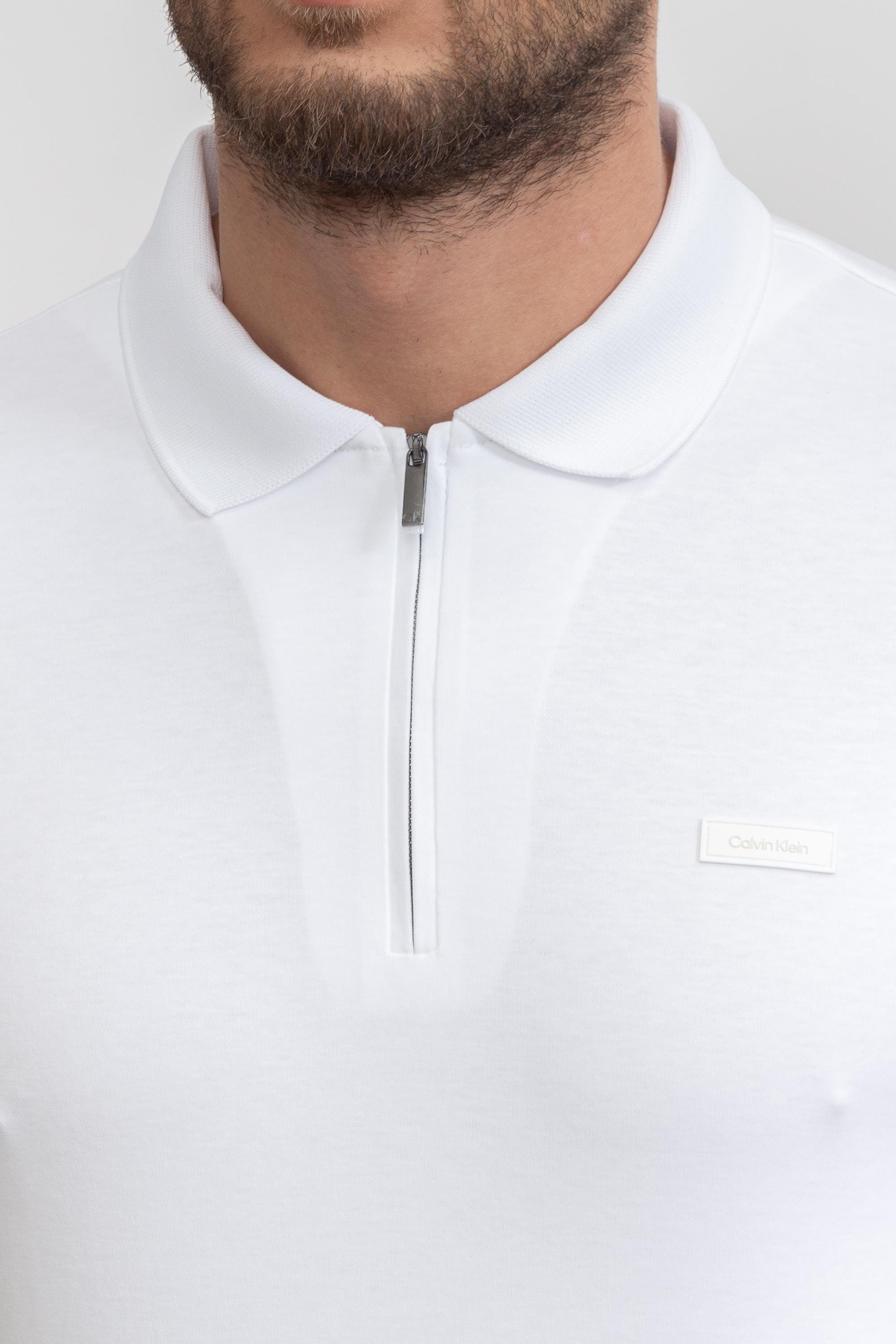 Calvin Klein Smooth Cotton Welt Zip Erkek Polo Yaka T-Shirt
