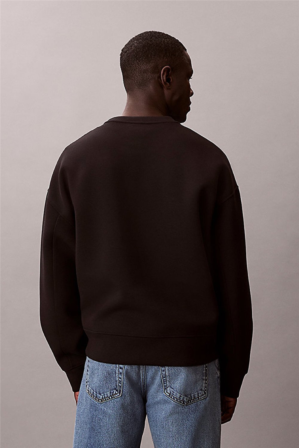 Calvin Klein Spacer Crewneck Erkek Bisiklet Yaka Sweatshirt Siyah