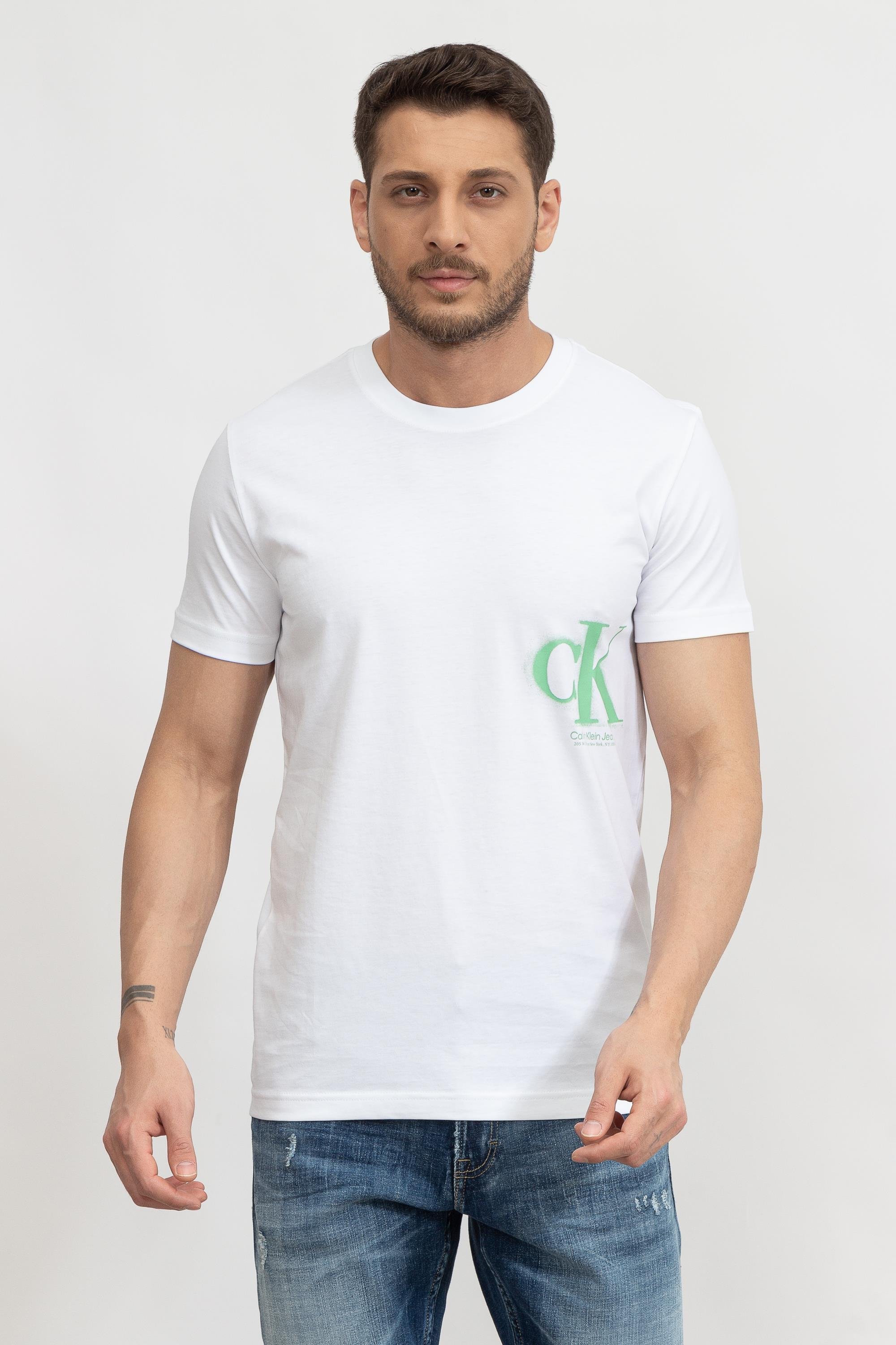 Calvin Klein Spray Erkek Bisiklet Yaka T-Shirt