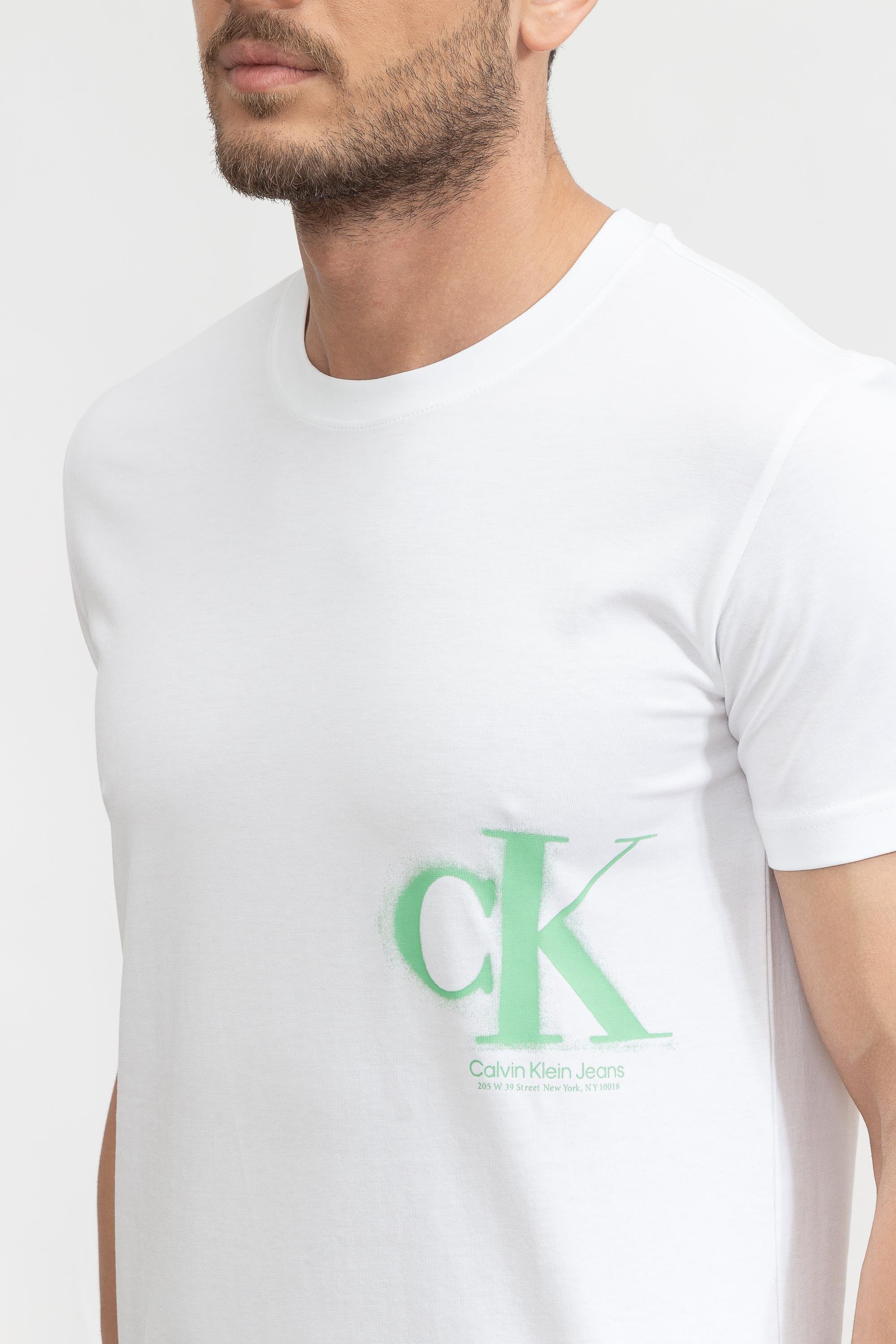 Calvin Klein Spray Erkek Bisiklet Yaka T-Shirt