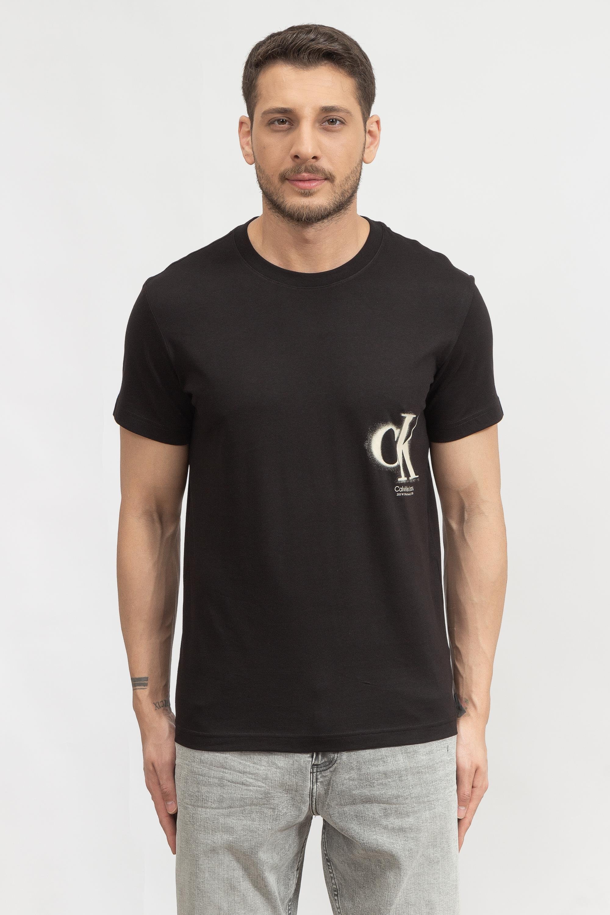 Calvin Klein Spray Erkek Bisiklet Yaka T-Shirt