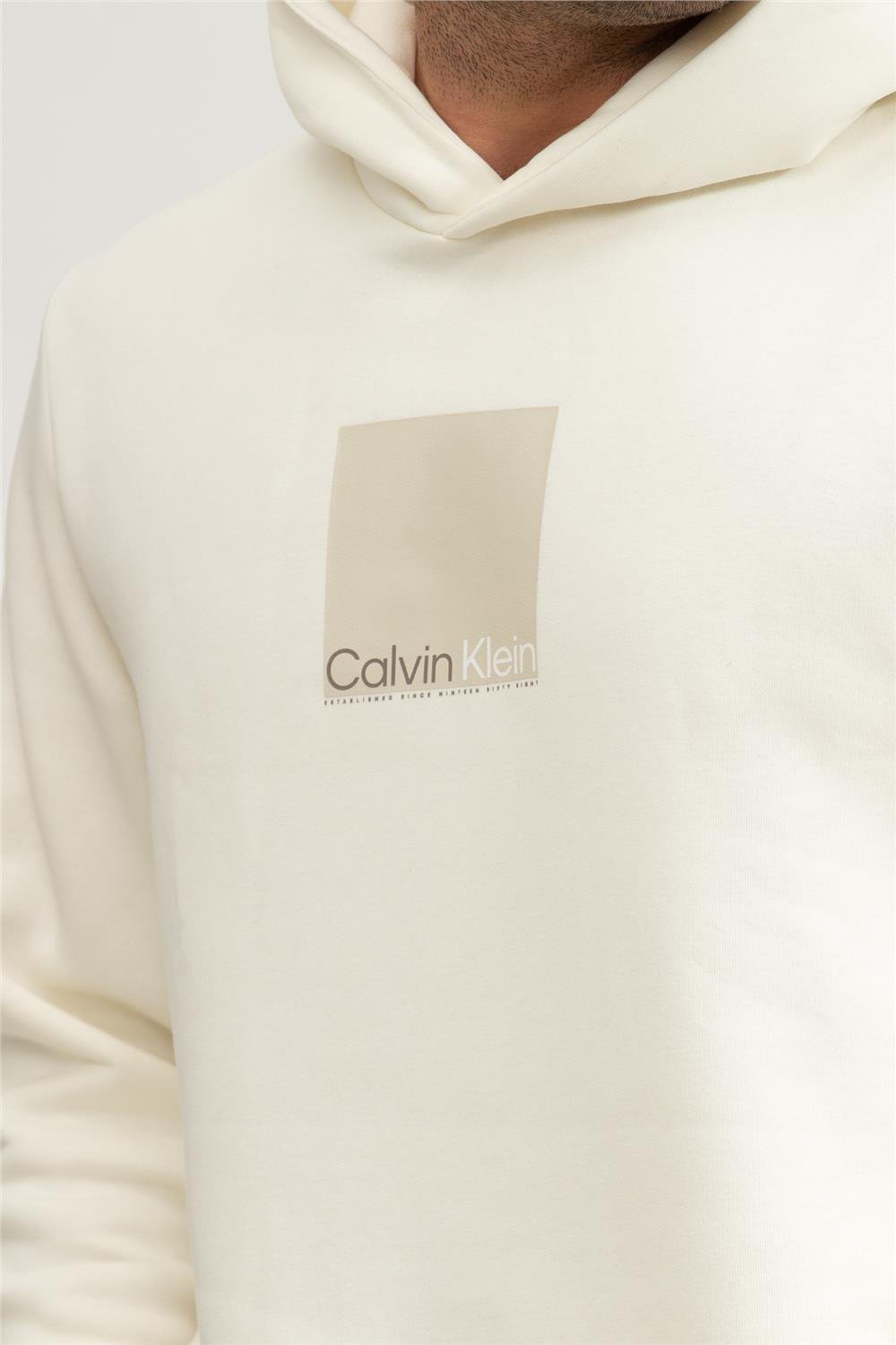 Calvin Klein Square Logo Erkek Kapüşonlu Sweatshirt