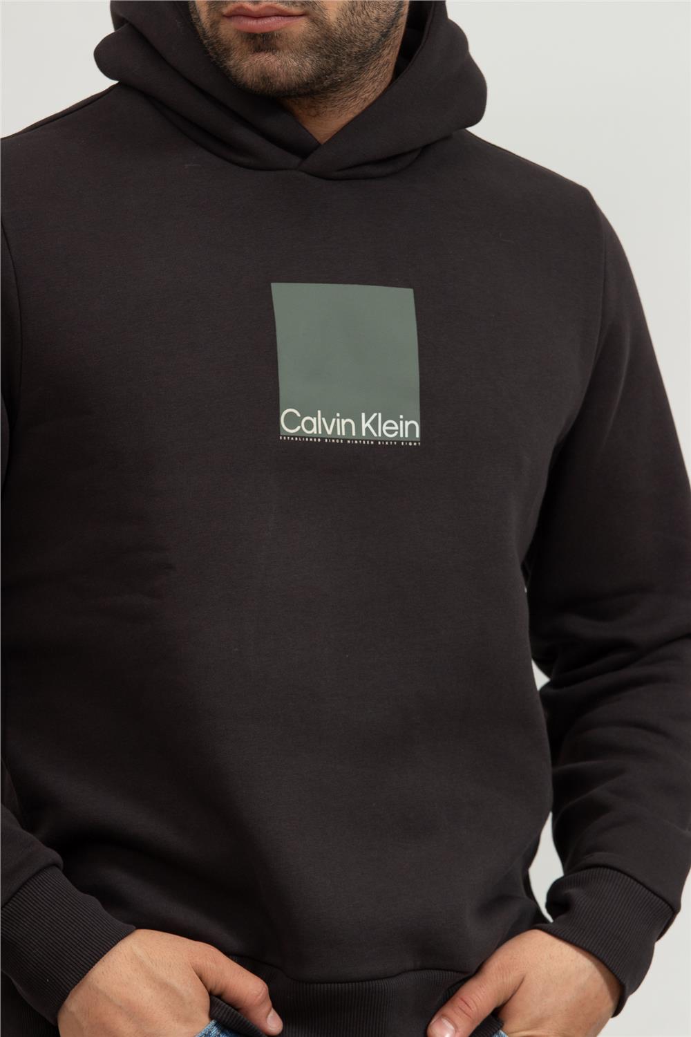 Calvin Klein Square Logo Erkek Kapüşonlu Sweatshirt