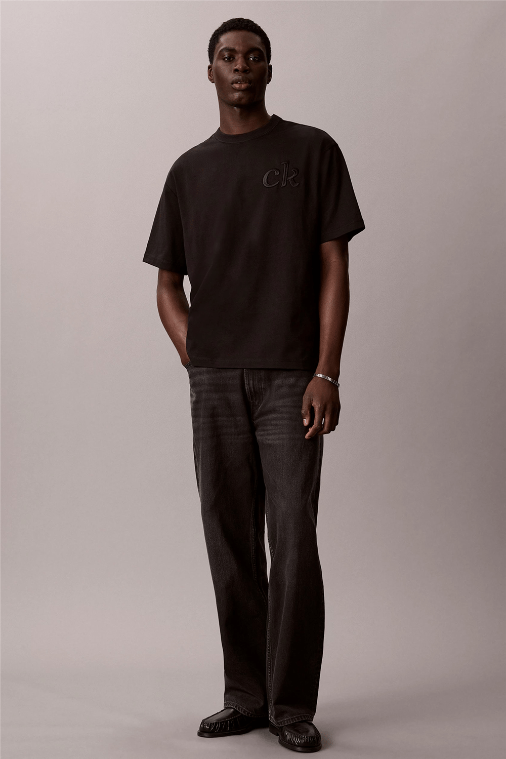 Calvin Klein Ss 16S Aug Calvin Kln Trvl Graph Erkek Bisiklet Yaka T-Shirt Siyah