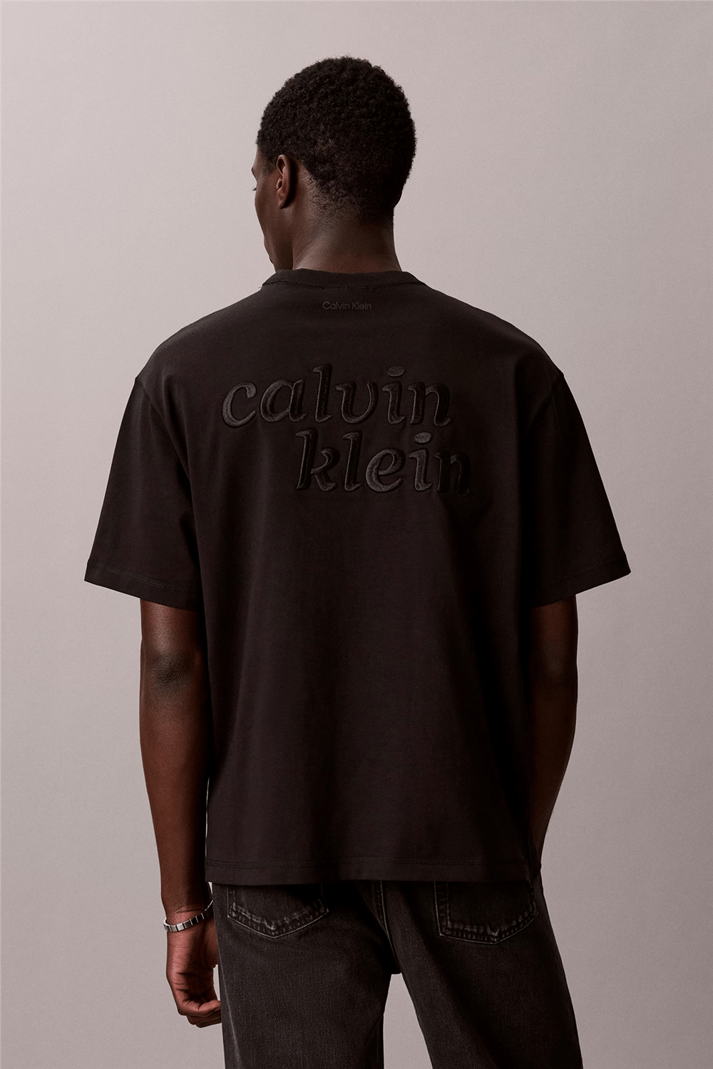 Calvin Klein Ss 16S Aug Calvin Kln Trvl Graph Erkek Bisiklet Yaka T-Shirt Siyah