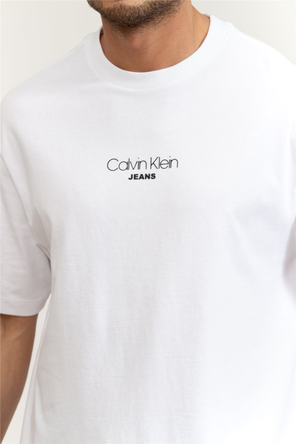 Calvin Klein SS 16S Rlxd Fit CKJ Graphic Tee Erkek Bisiklet Yaka T-Shirt