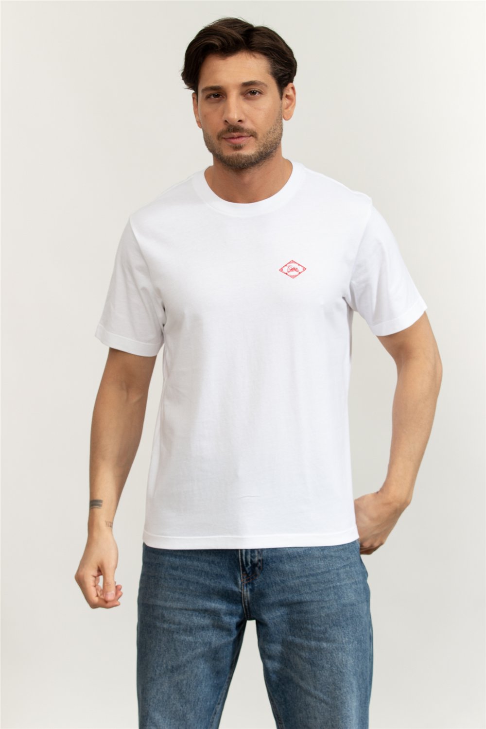 Calvin Klein SS 20S Calvin Matchbox Graphic T Erkek Bisiklet Yaka T-Shirt